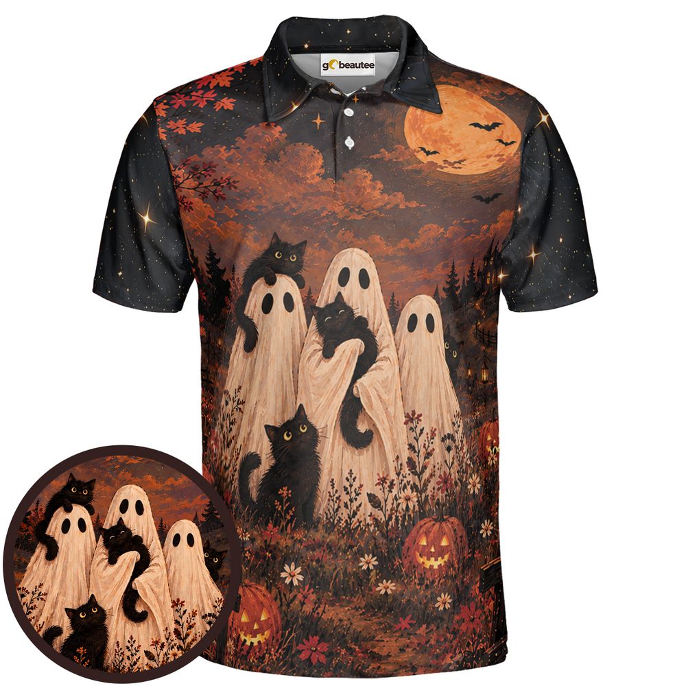 Black Cats and Ghost Halloween Night - Men - 1