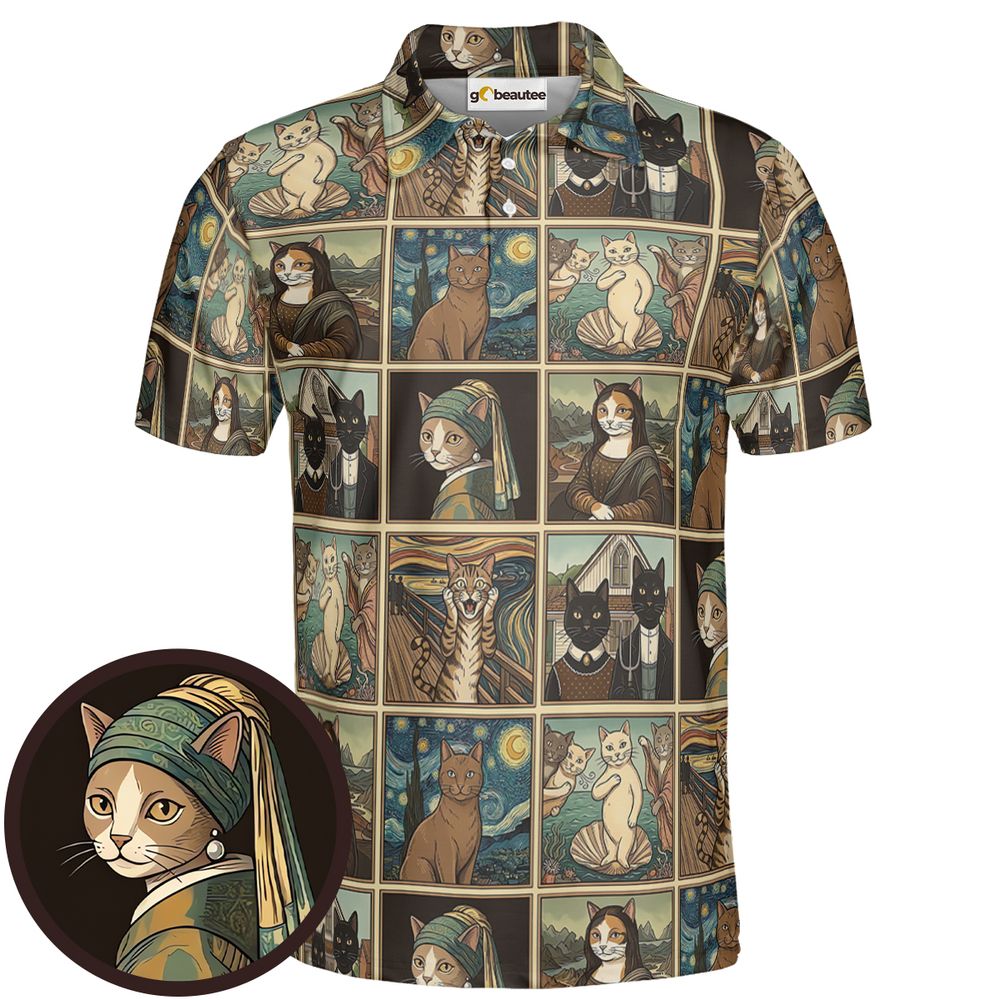 Cats in Arts Full Print Polo Shirt - Men - 1
