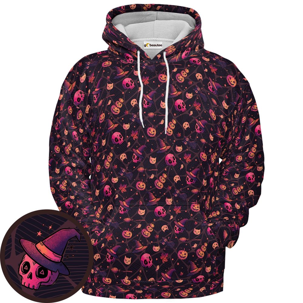 Witchy Skulls & Spooky Cats - Pullover Hoodie - 1