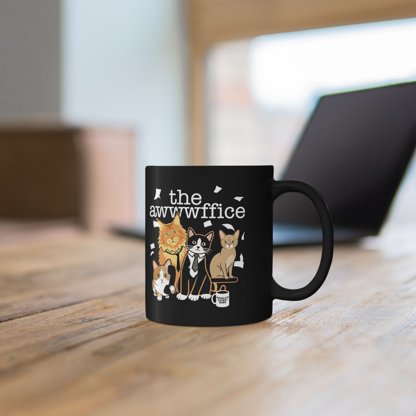 Cute Boss Cat Black Mug Cute Boss Cat Mug for Cat Lovers