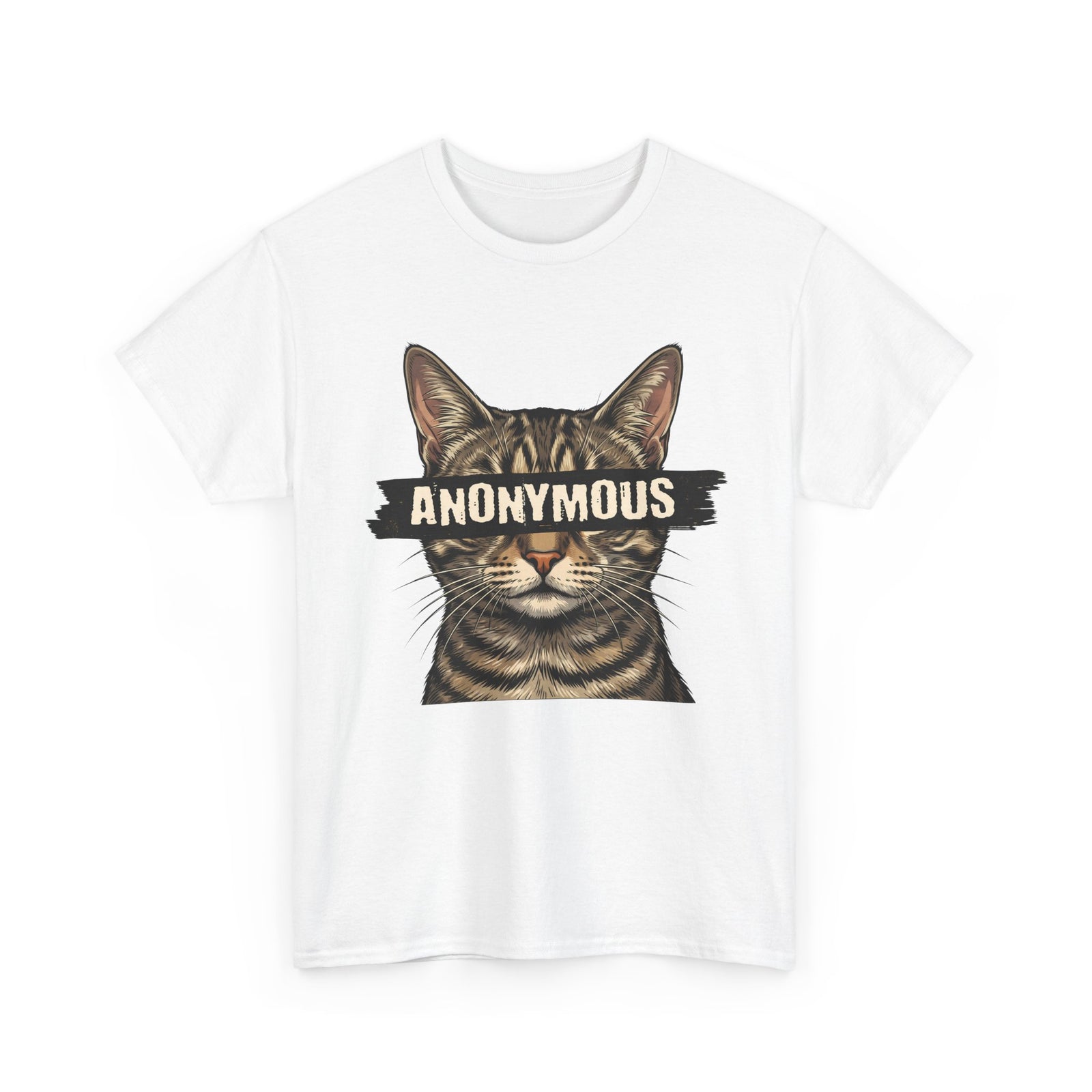 "Anonymous" Censored Cat T-Shirt, Edgy Feline Graphic Tee