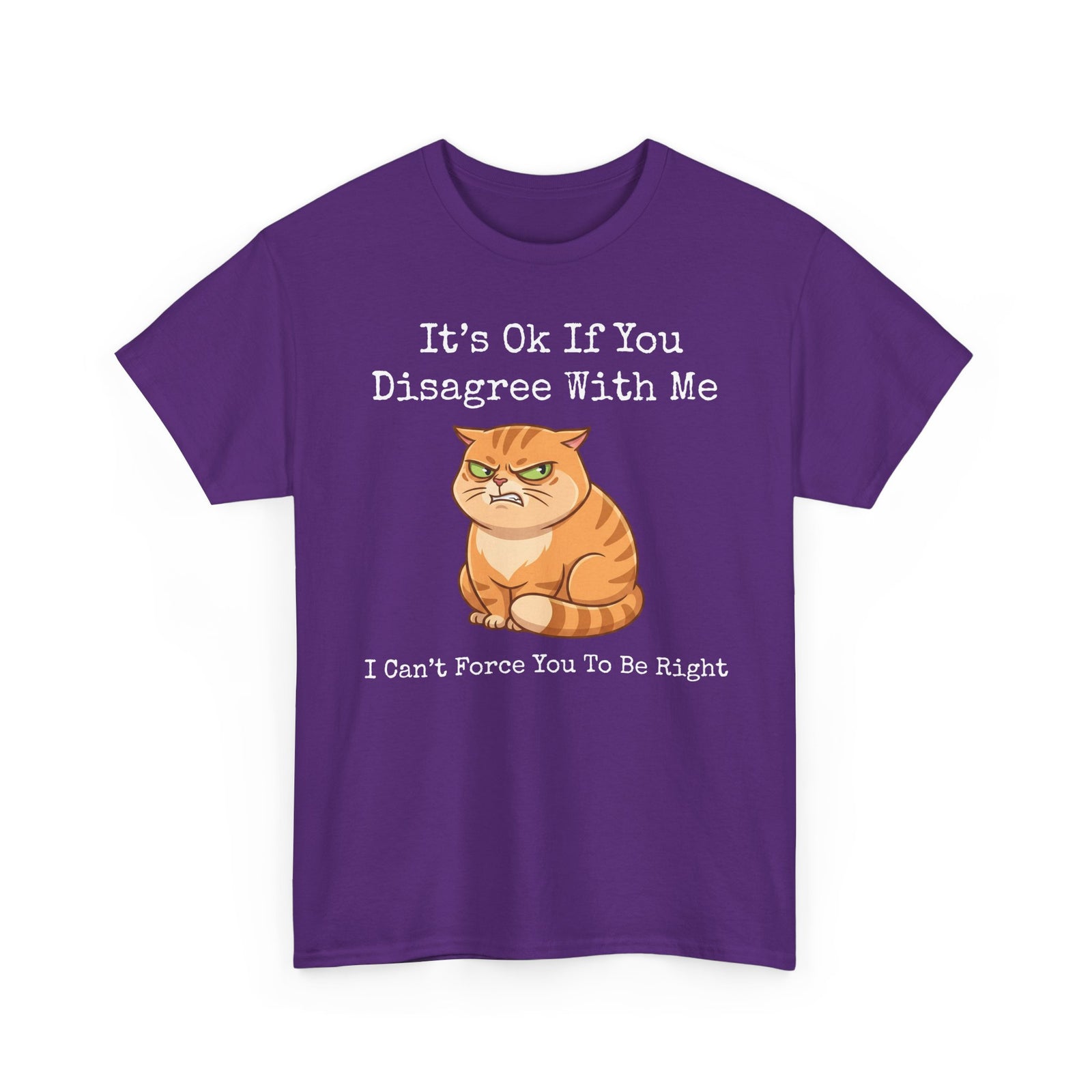 It's Ok If You Disagree With Me T-Shirt — Funny Angry Orange Cat Tee