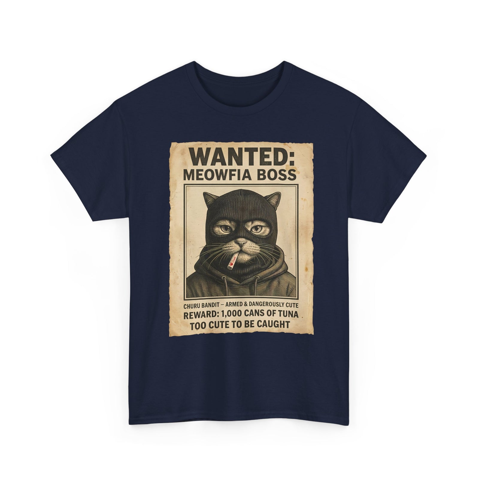 "Meowfia Boss" Wanted Poster Funny Cat T-Shirt