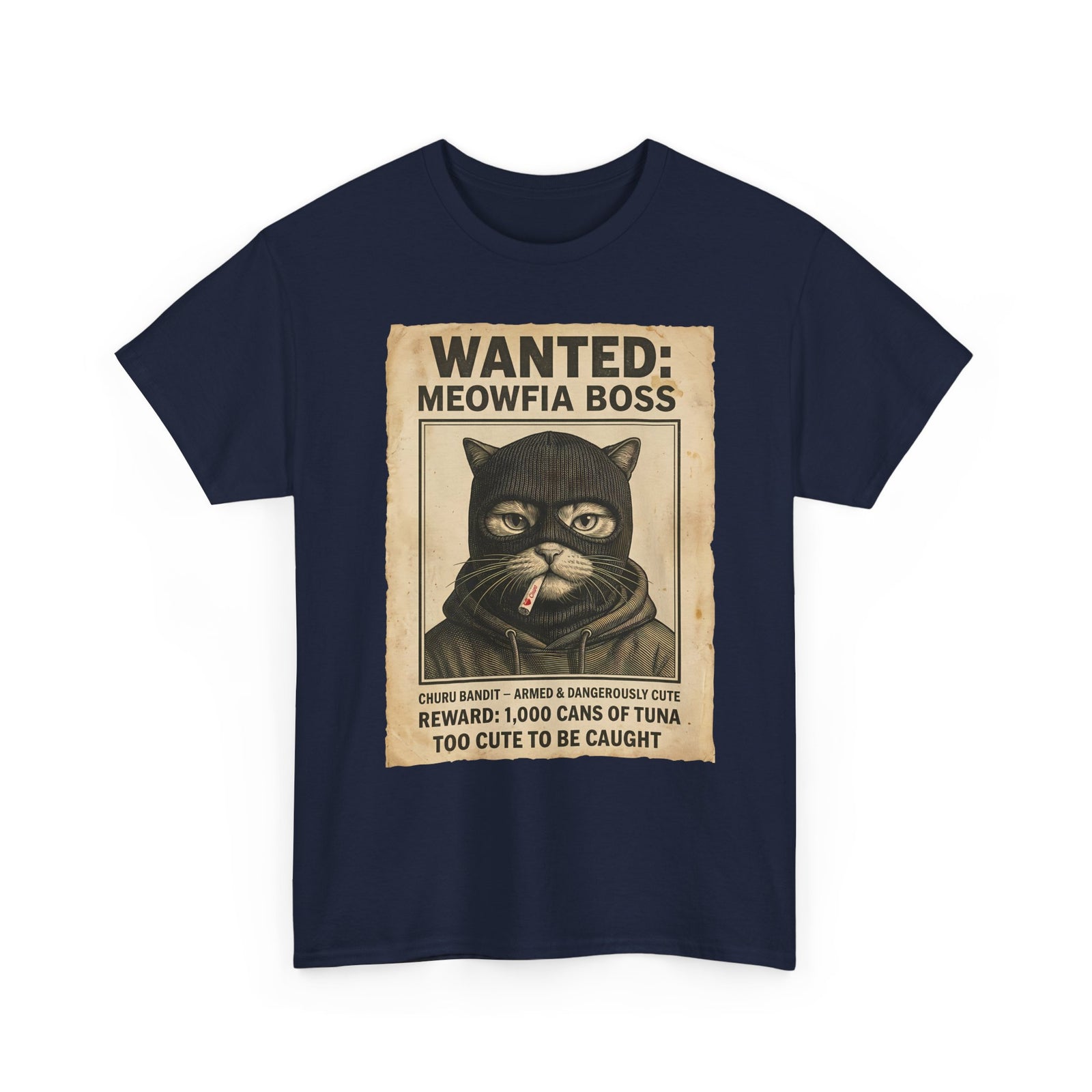 "Meowfia Boss" Wanted Poster Funny Cat T-Shirt