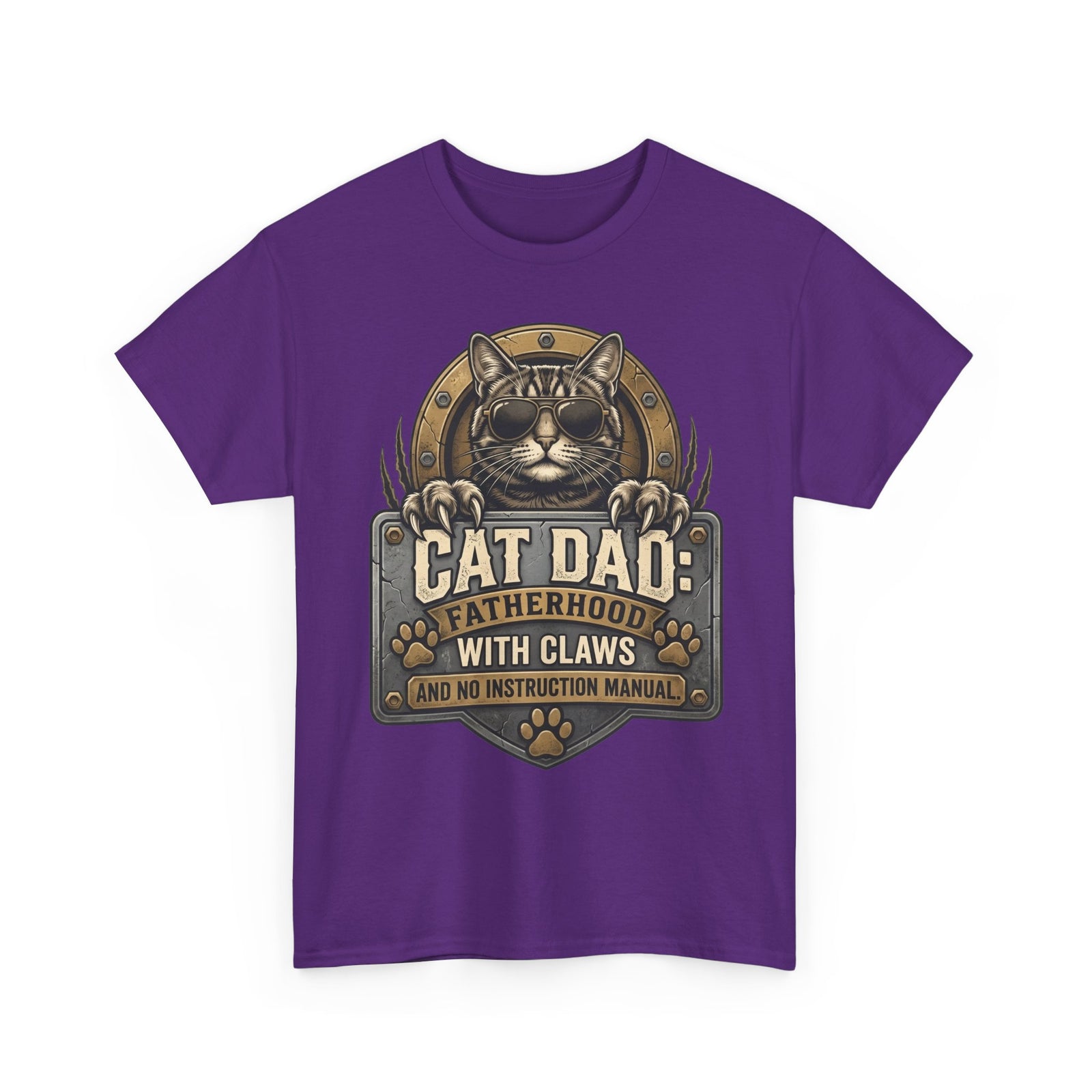 Cat Dad T-Shirt — "Fatherhood with Claws" Funny Cat Lover Tee