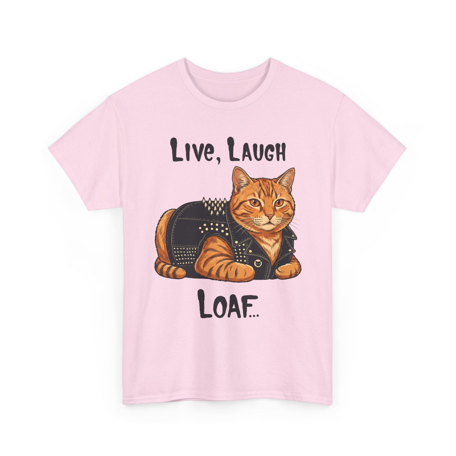 "Live, Laugh, Loaf" Punk Rock Orange Cat T-Shirt