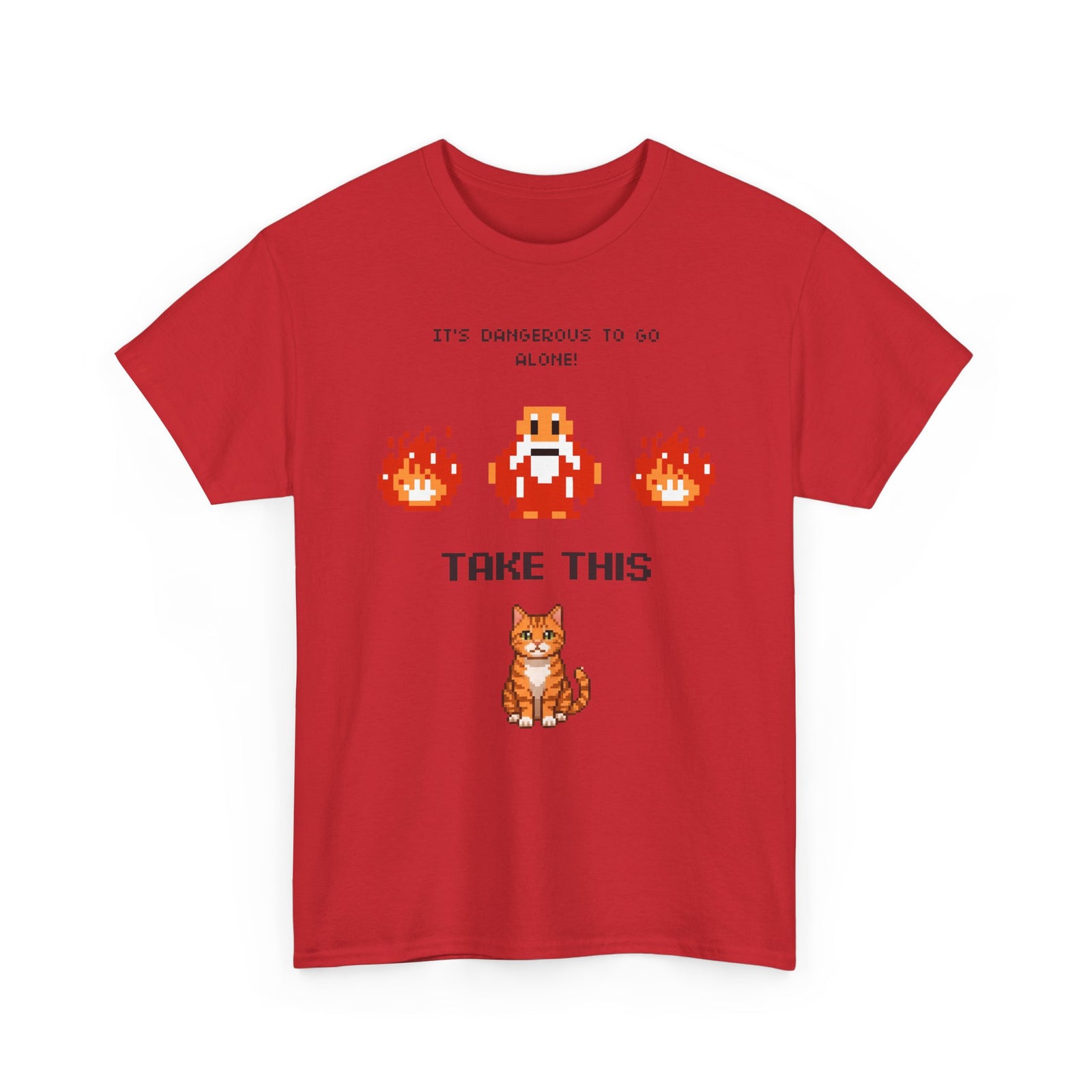 Retro Gamer Cat Shirt, It's Dangerous to Go Alone Take This Cat Tee