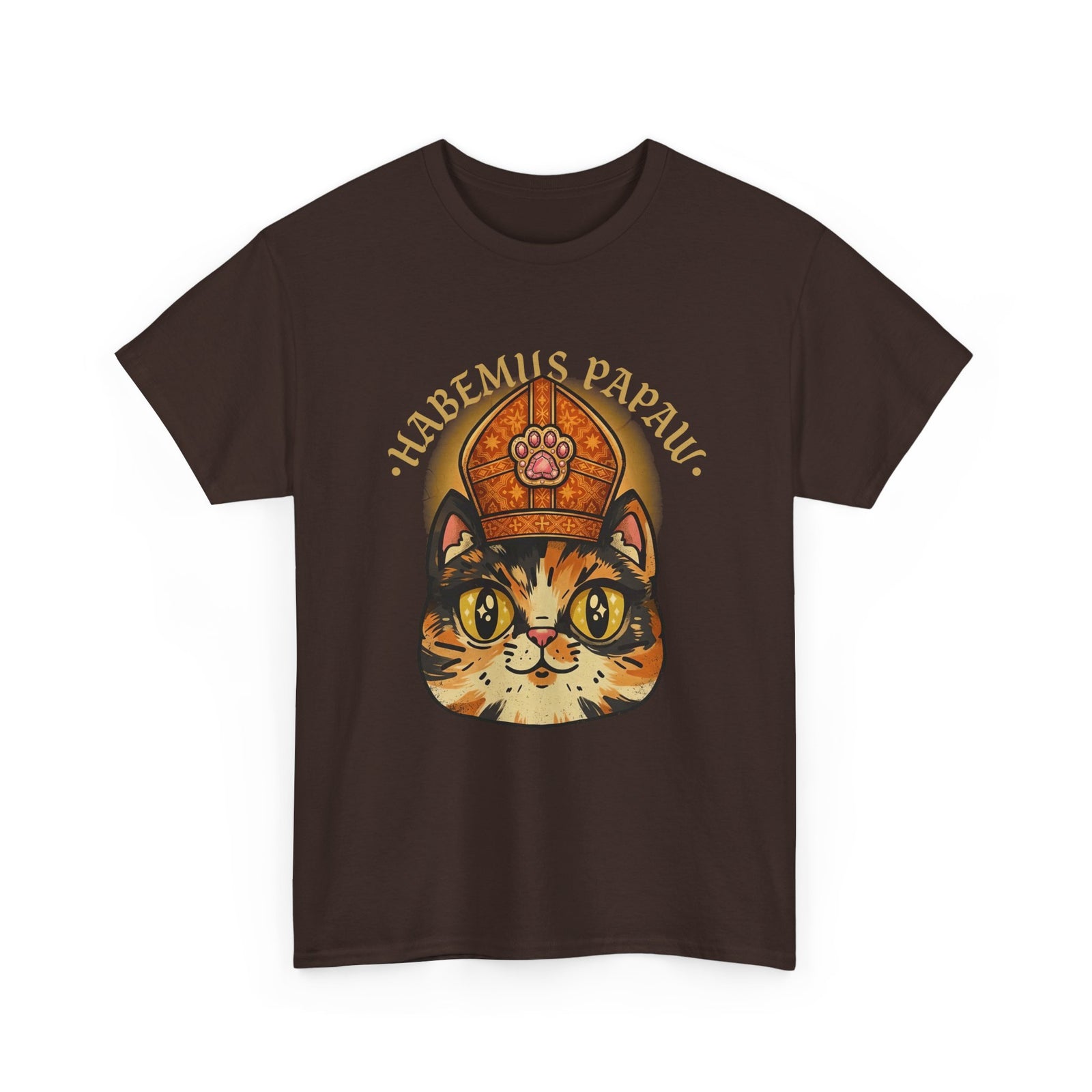 Funny 'Habemus Papaw' Catholic Kitten T-Shirt — Pope Cat Graphic Tee
