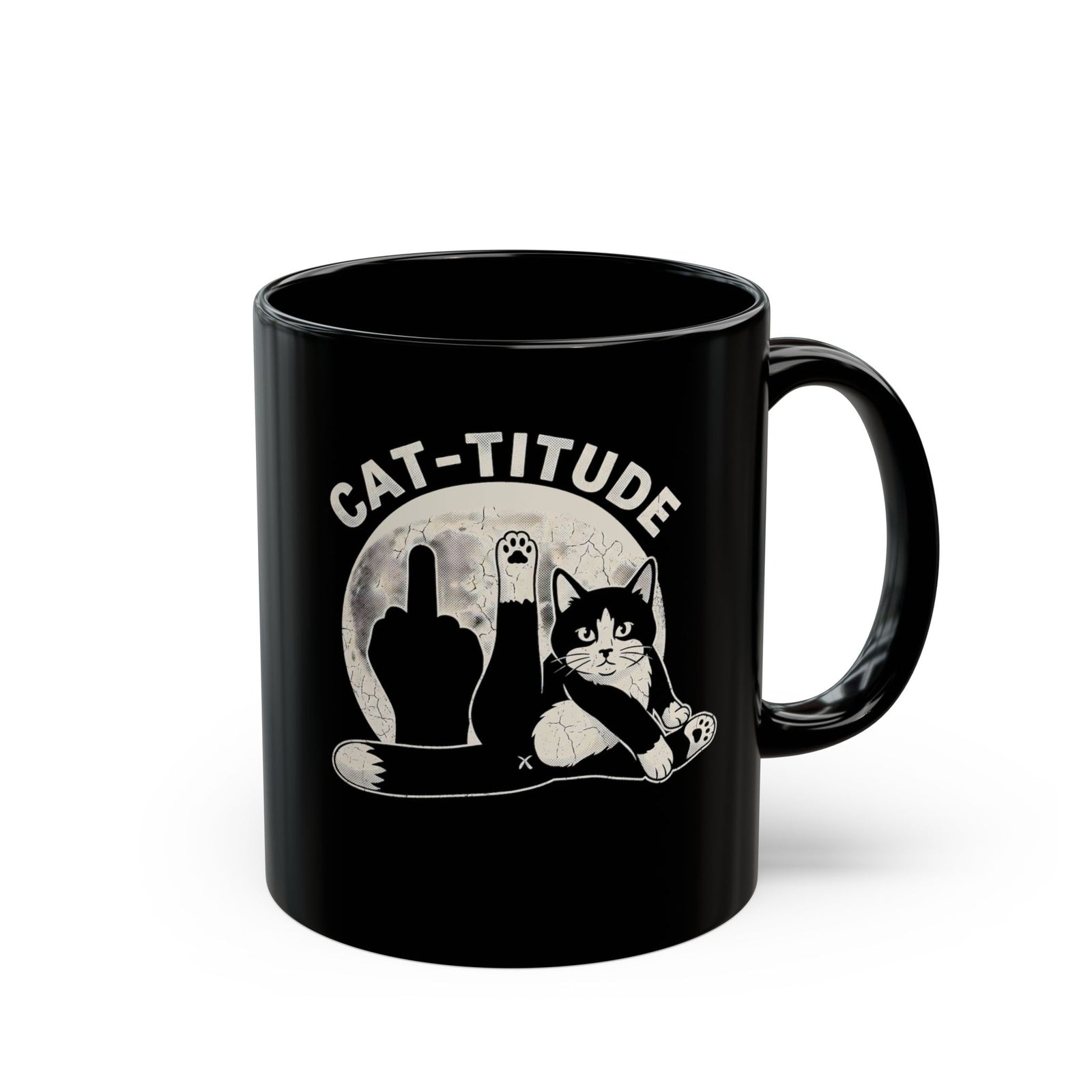 Cattitude Black Mug — Funny Cat Attitude Mug