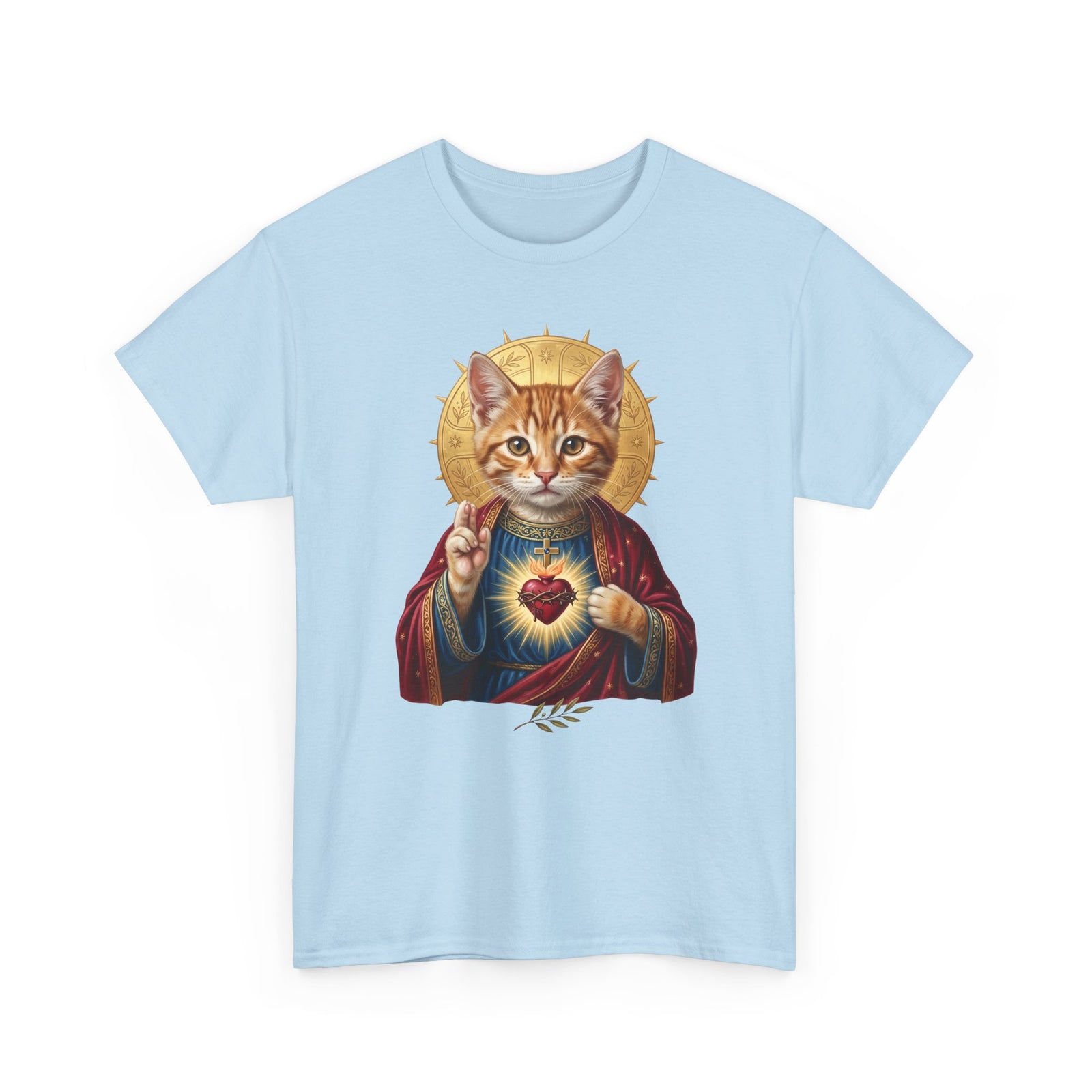 Sacred Heart Cat T-Shirt — Christian Religious Cat Lover Graphic Tee