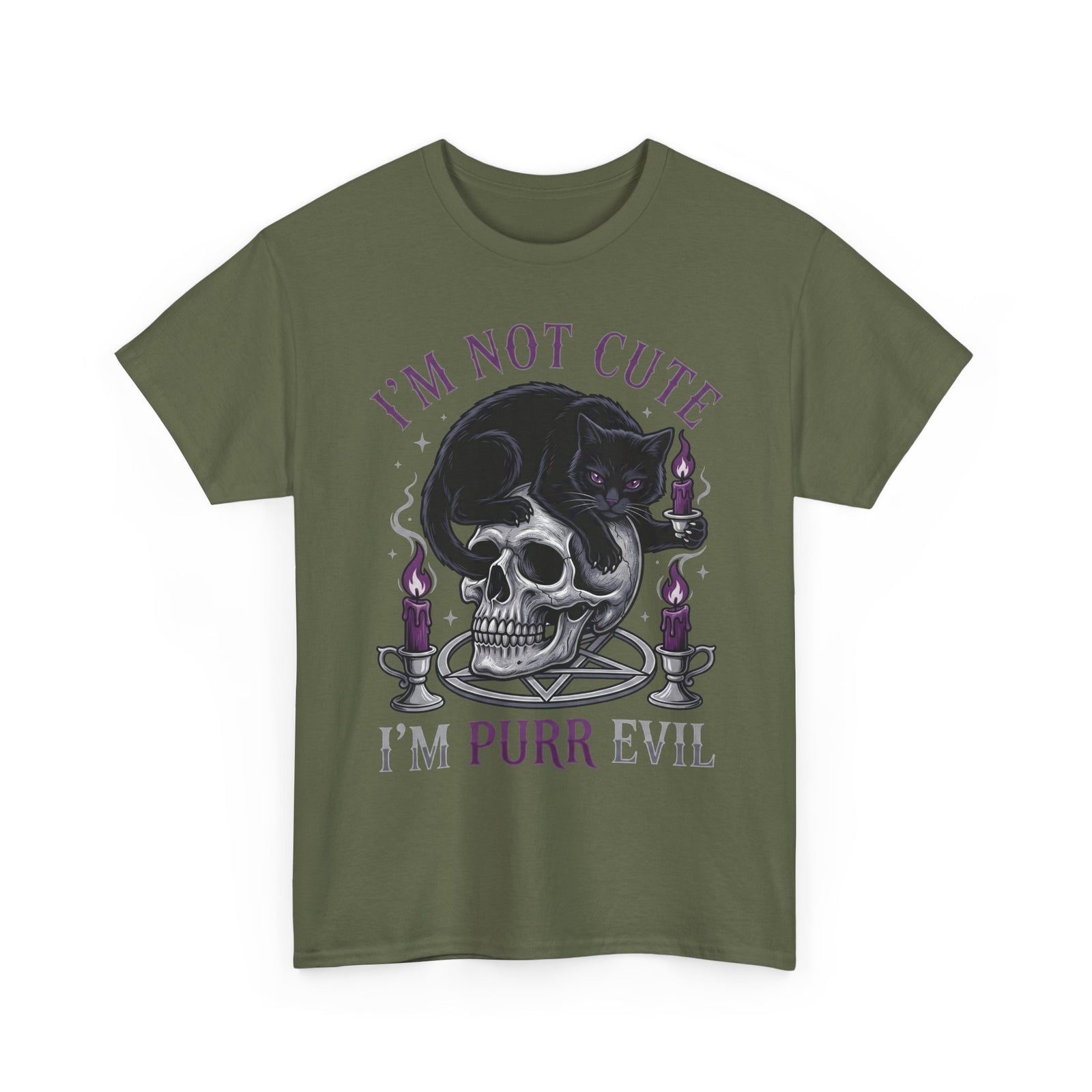 I'm Not Cute I'm Purr Evil T-Shirt – Gothic Cat Skull Tee