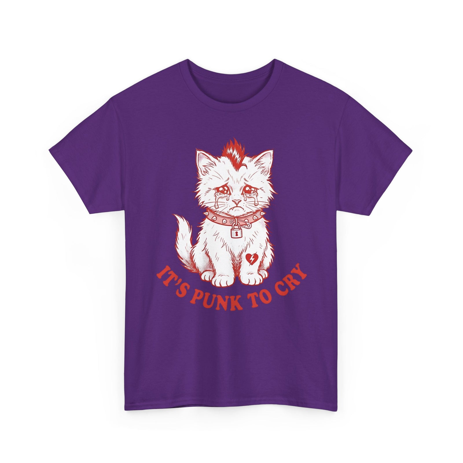 It's Punk To Cry Cat Tee — Cute Punk Cat Graphic T-Shirt