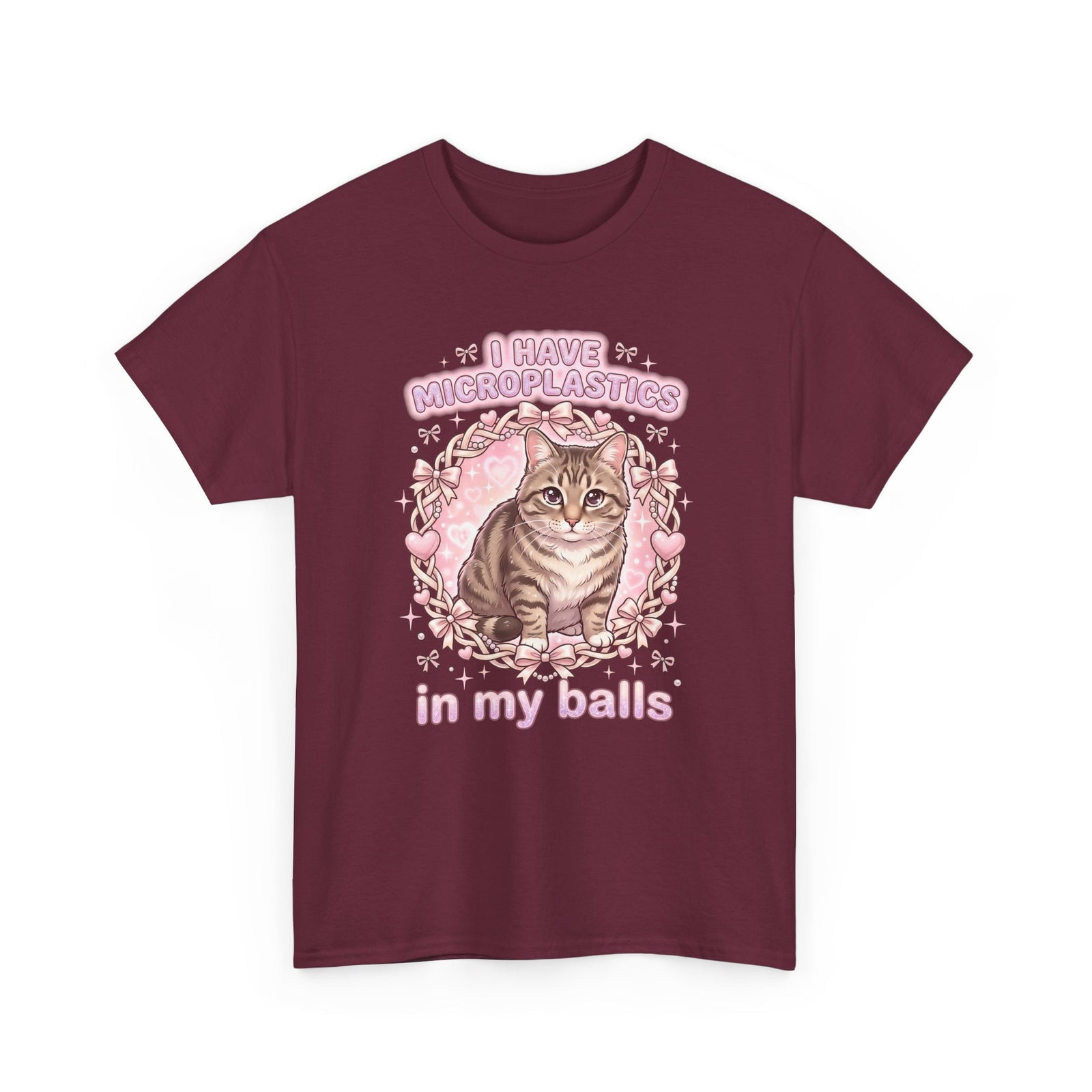 Funny Cat Tee "I Have Microplastics In My Balls" Meme Shirt