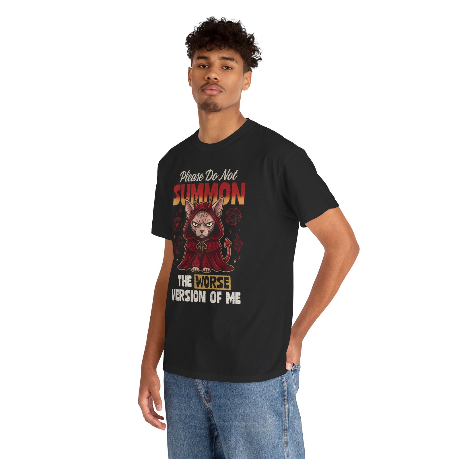 Gothic Witchy Cat T-Shirt — Witch Cat Graphic Tee