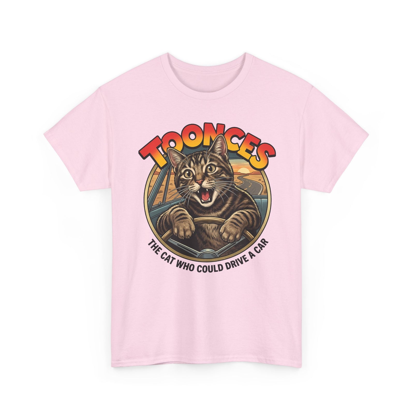 Toonces Cat Driving Tee — "Toonces: The Cat Who Could Drive a Car" Graphic T-Shirt