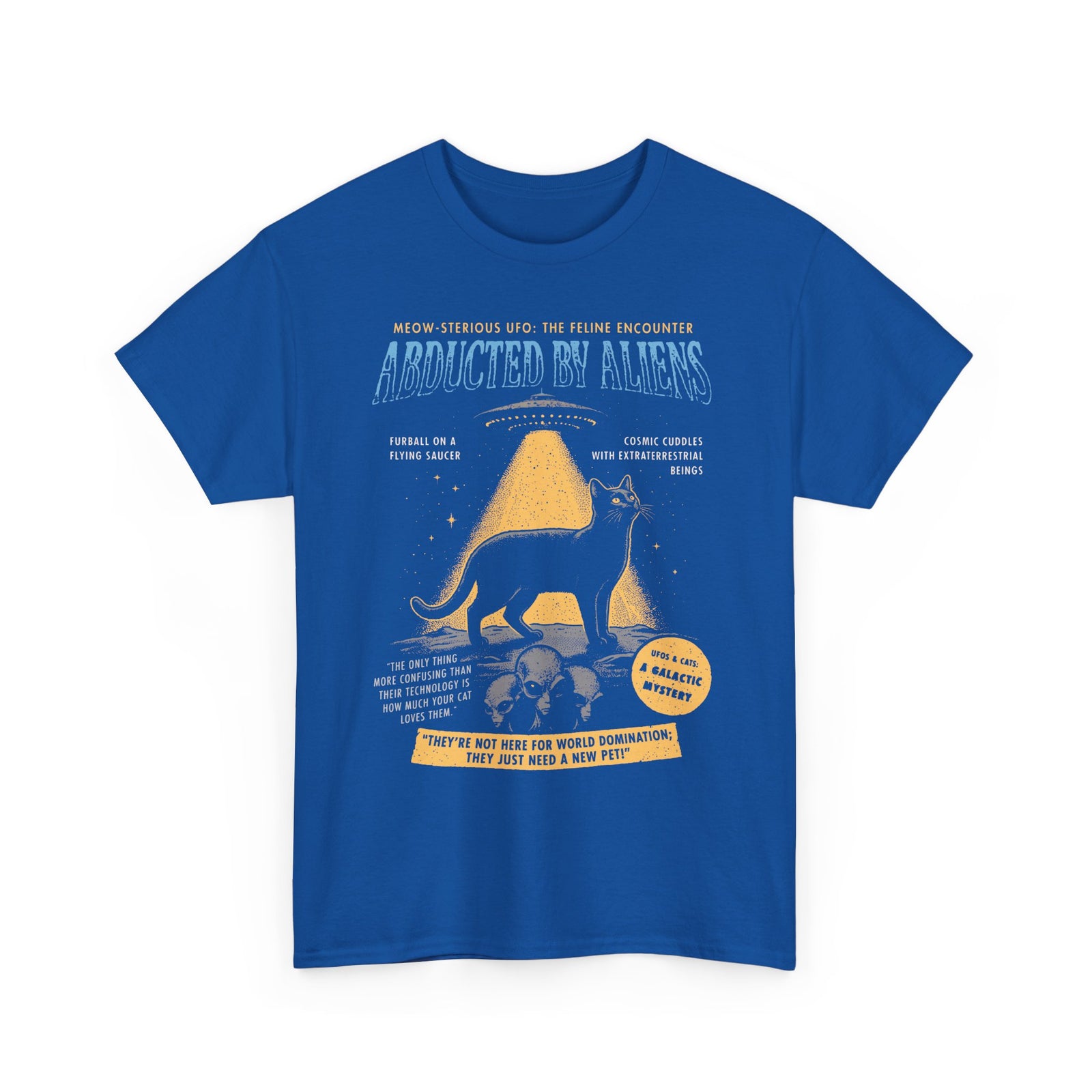Abducted by Aliens Black Cat T-Shirt — Cute UFO Cat Tee