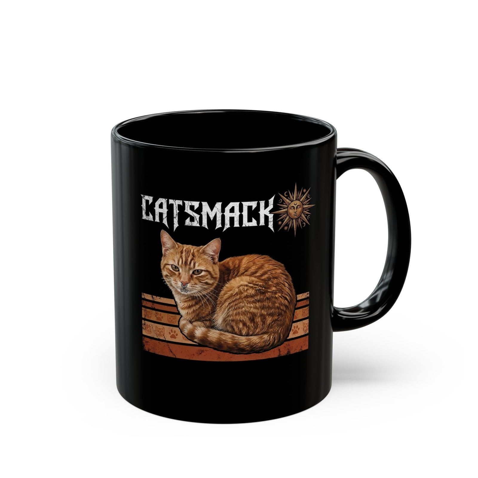 Catsmack Cat Graphic Black Mug
