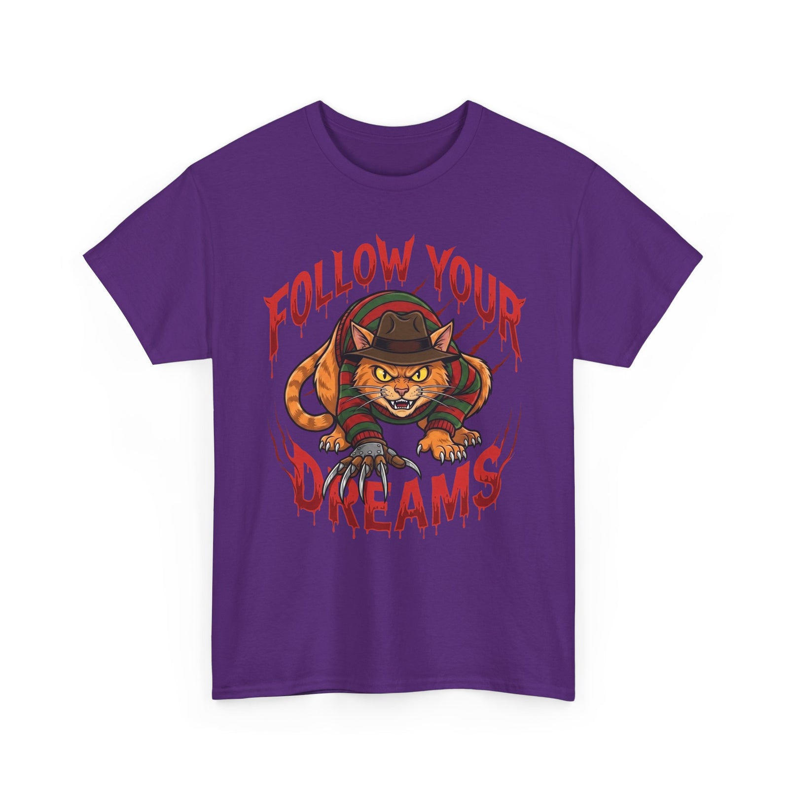 Follow Your Dreams Freddy Cat Horror Graphic Tee