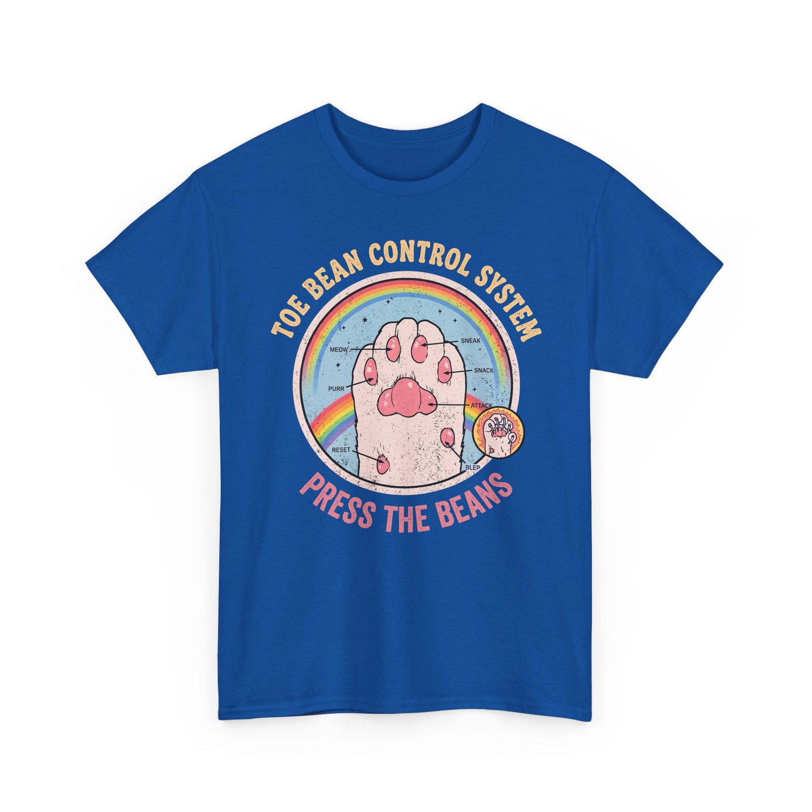 Toe Bean Control System T-Shirt — Funny Cat Paw Infographic Tee