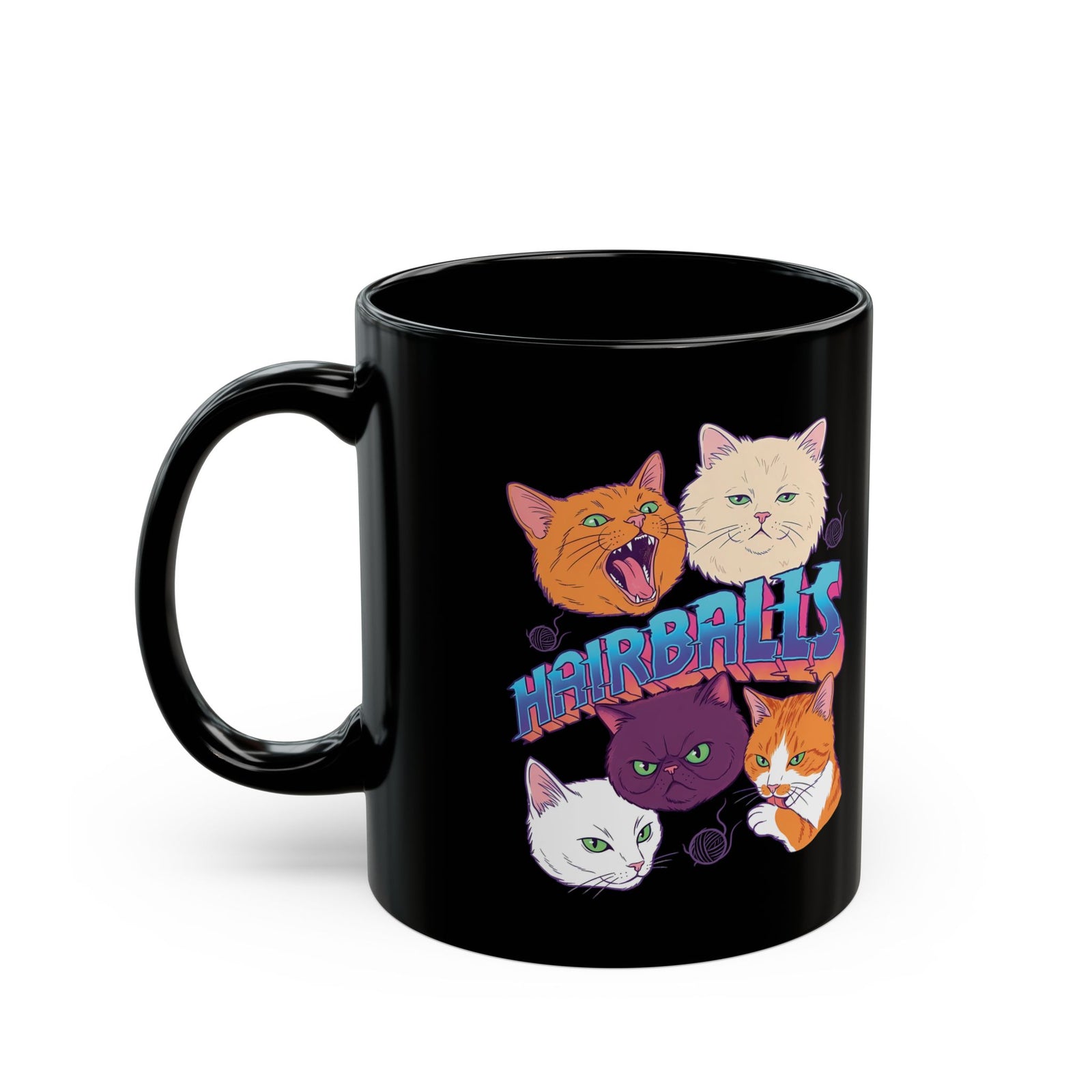 Cats Hairballs Black Mug — Funny Cat Lover Mug