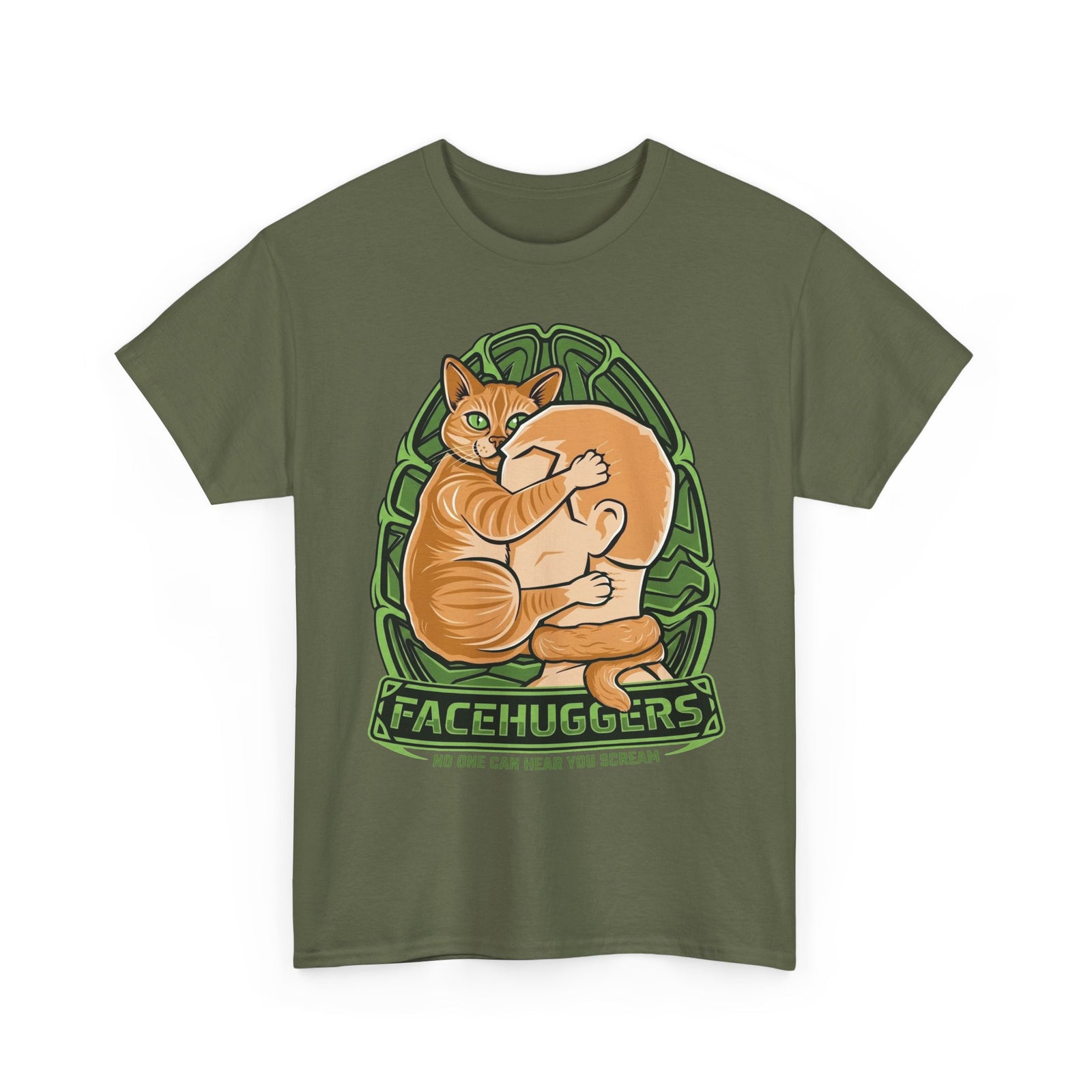 Cat 'Facehuggers' T-Shirt — Funny Orange Cat Hug Design