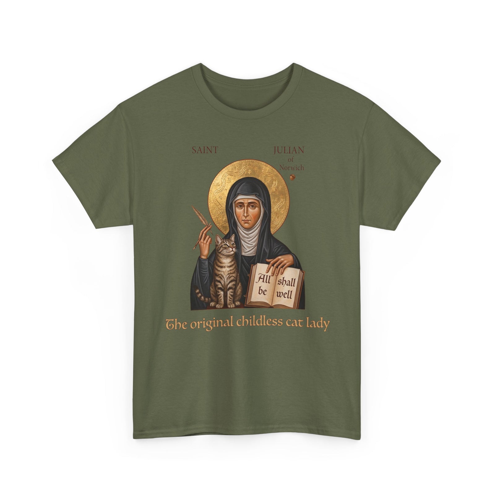 Saint Julian of Norwich Cat Lady T-Shirt — The Original Childless Cat Lady