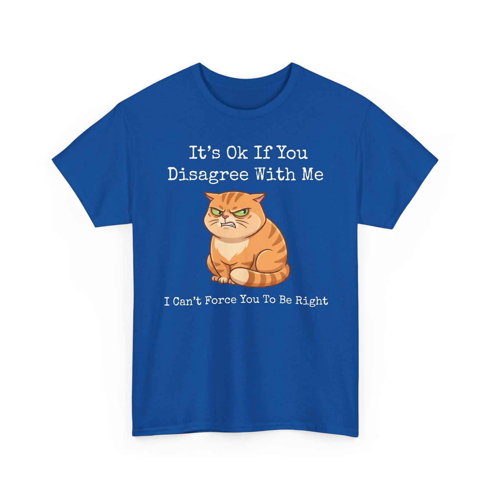 It's Ok If You Disagree With Me T-Shirt — Funny Angry Orange Cat Tee