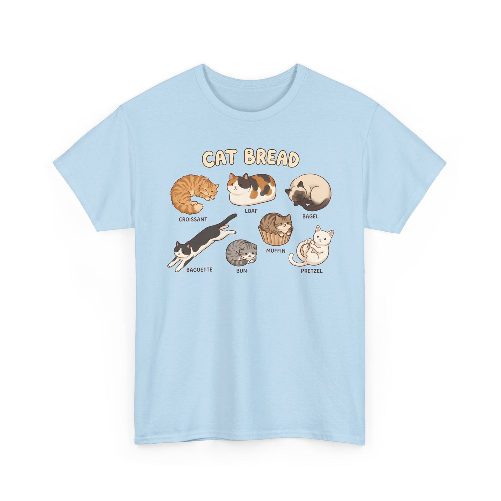 Cats & Breads T-Shirt — Cute Cat and Bread Graphic Tee