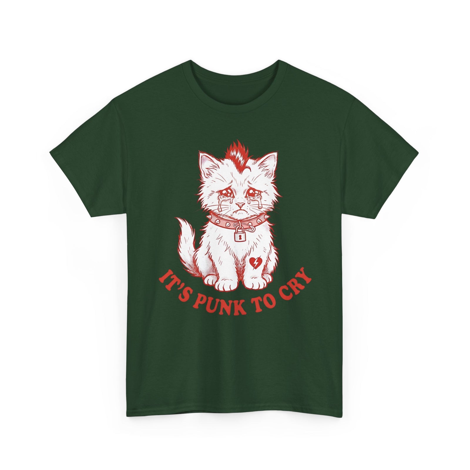 It's Punk To Cry Cat Tee — Cute Punk Cat Graphic T-Shirt