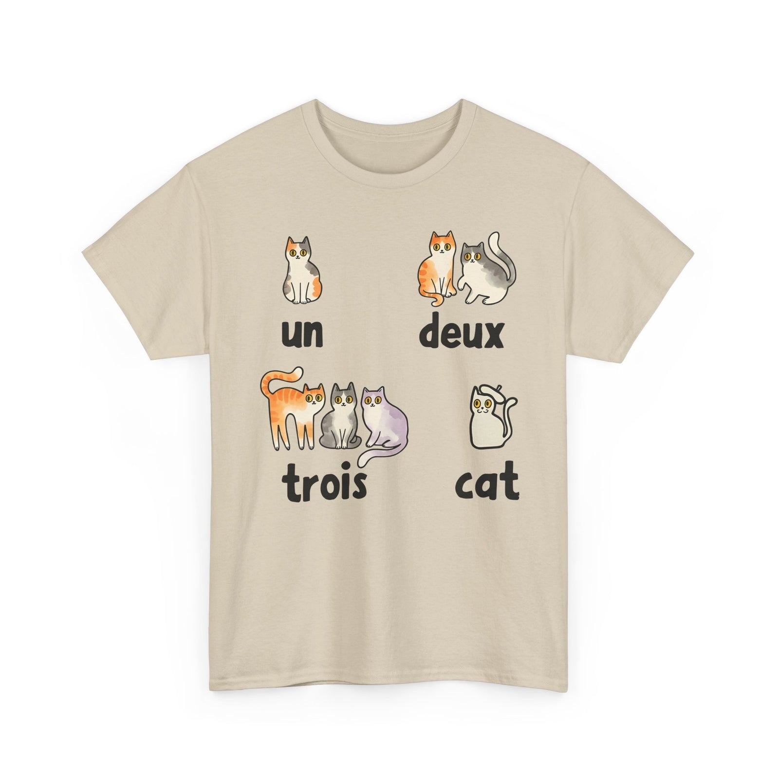 Un Deux Trois Cat T-Shirt — Cute French Cat Graphic Tee