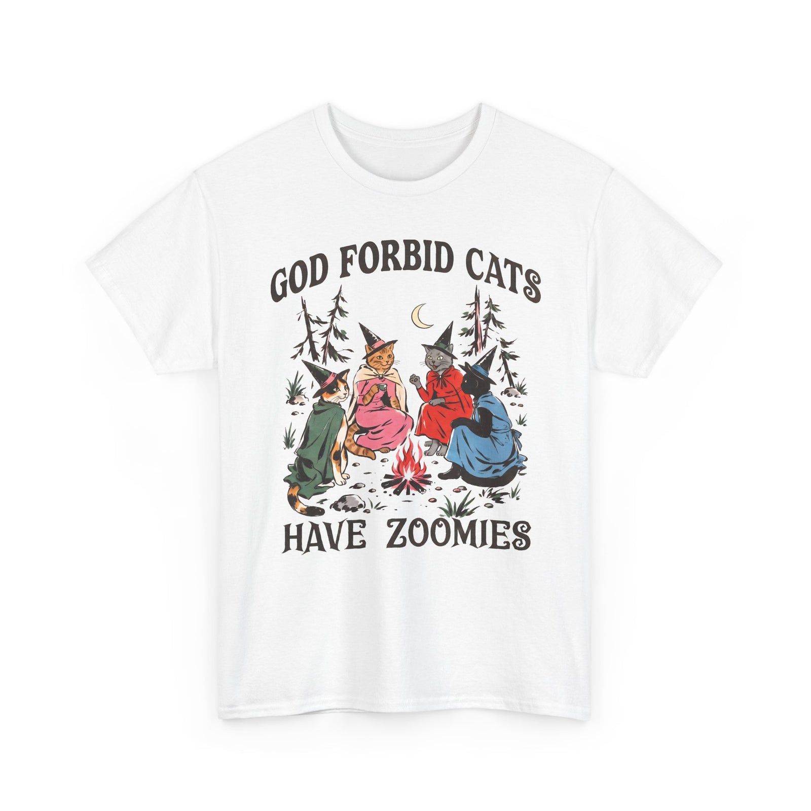 God Forbid Cats Have Zoomies Witch Coven Shirt — Funny Vintage Cat T-Shirt