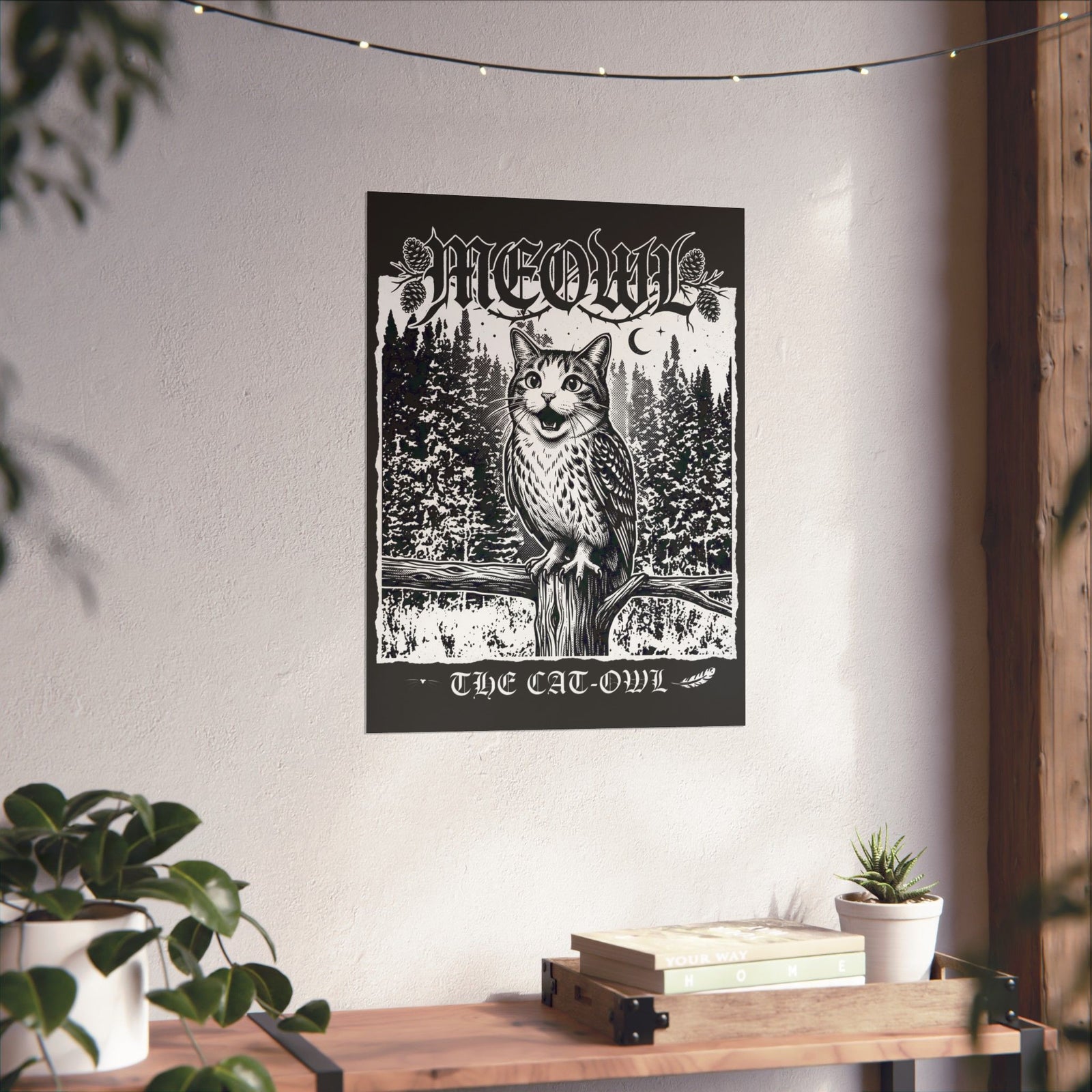 Funny "Meowl the Cat Owl" T‑Poster