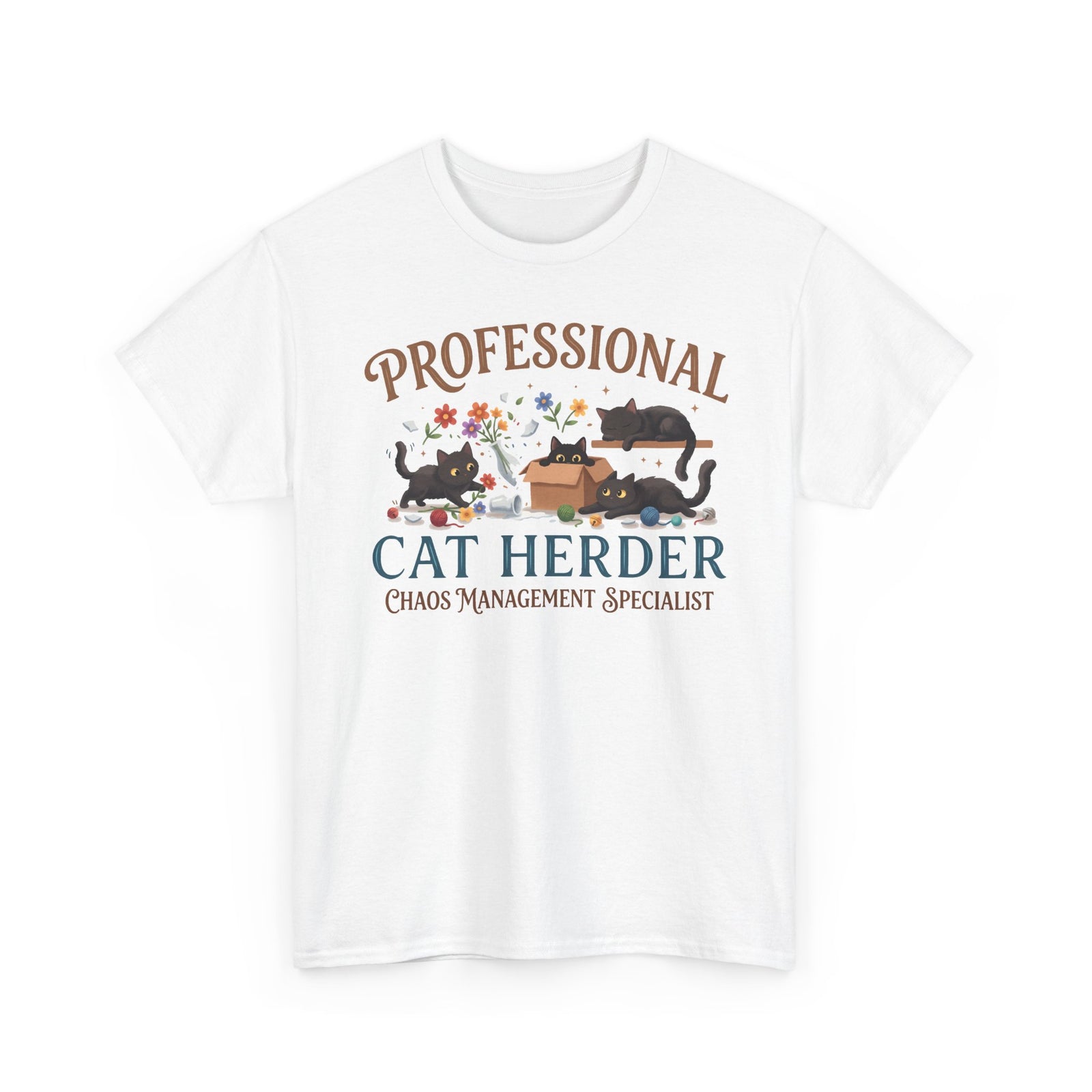 Professional Cat Herder T-Shirt — Funny Chaos Management Specialist Tee