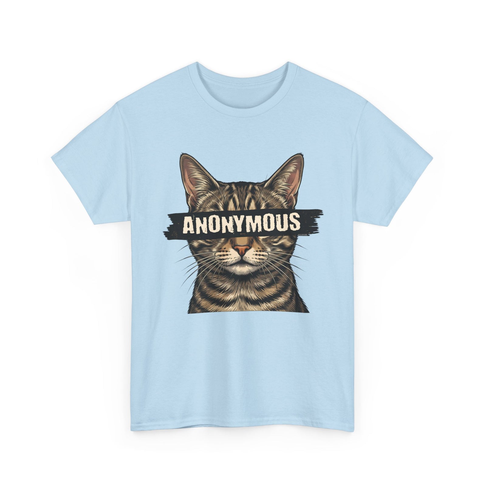 "Anonymous" Censored Cat T-Shirt, Edgy Feline Graphic Tee