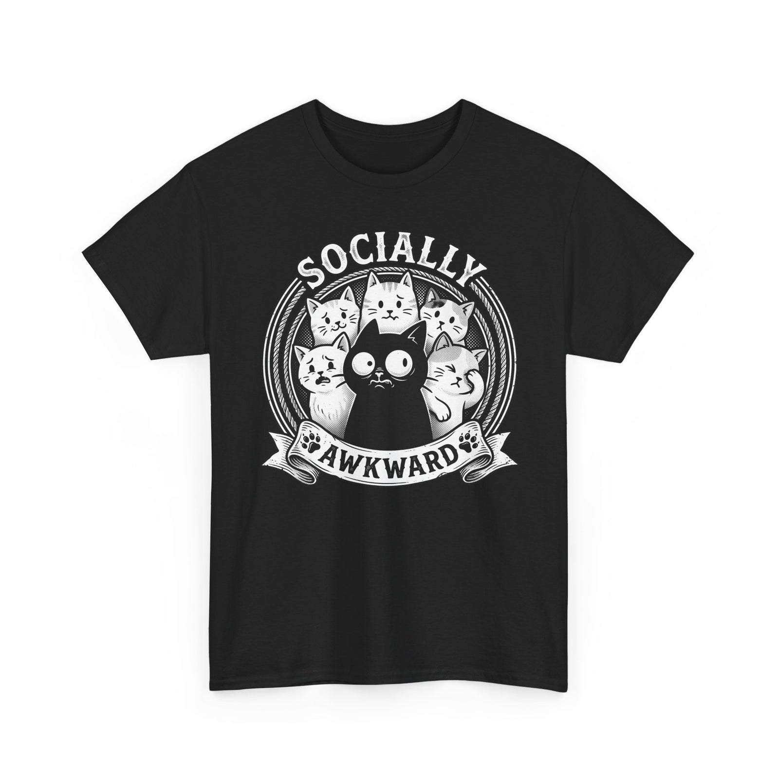 Socially Awkward Black Cat T-Shirt