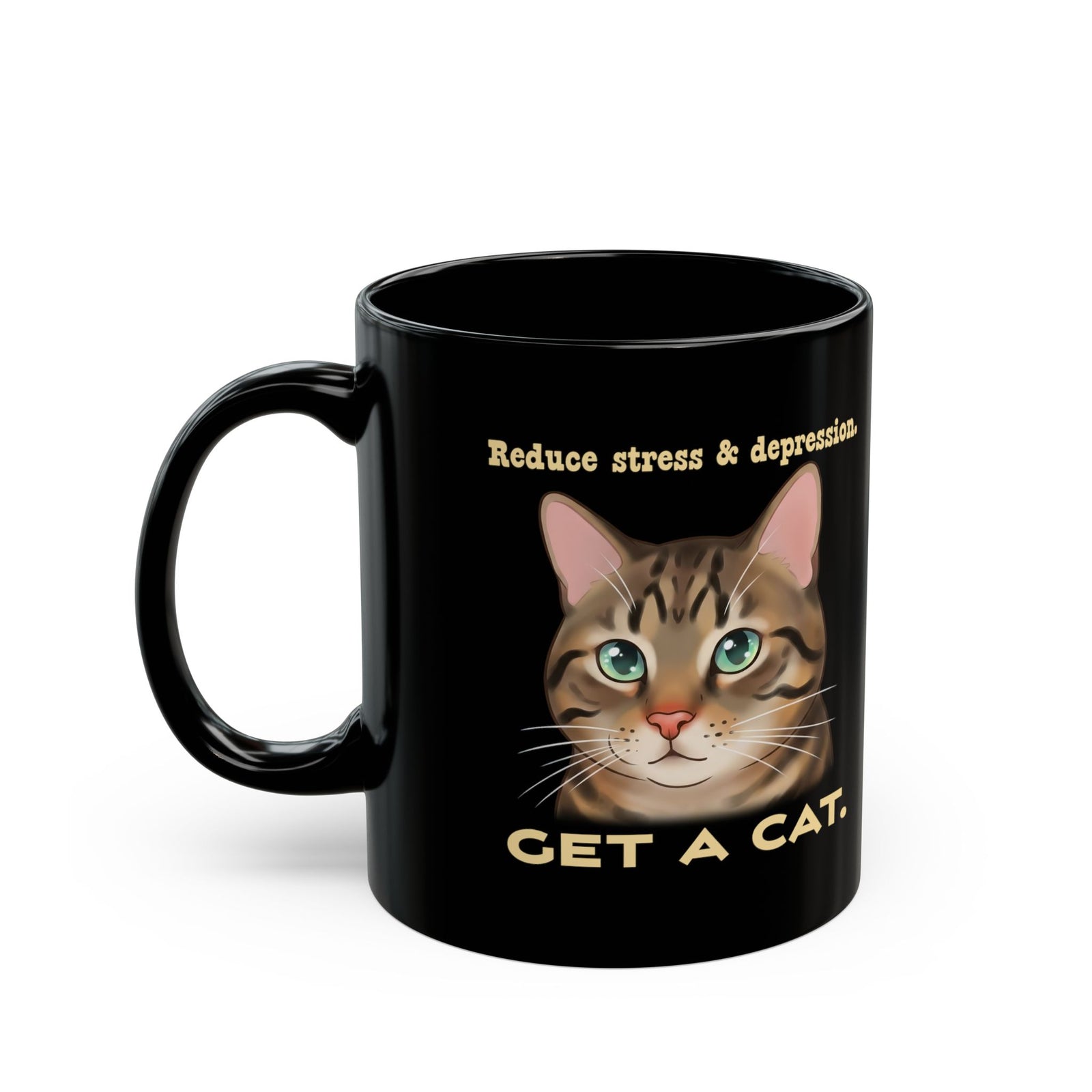 Get a Cat Black Mug — Cute Cat Lover Mug