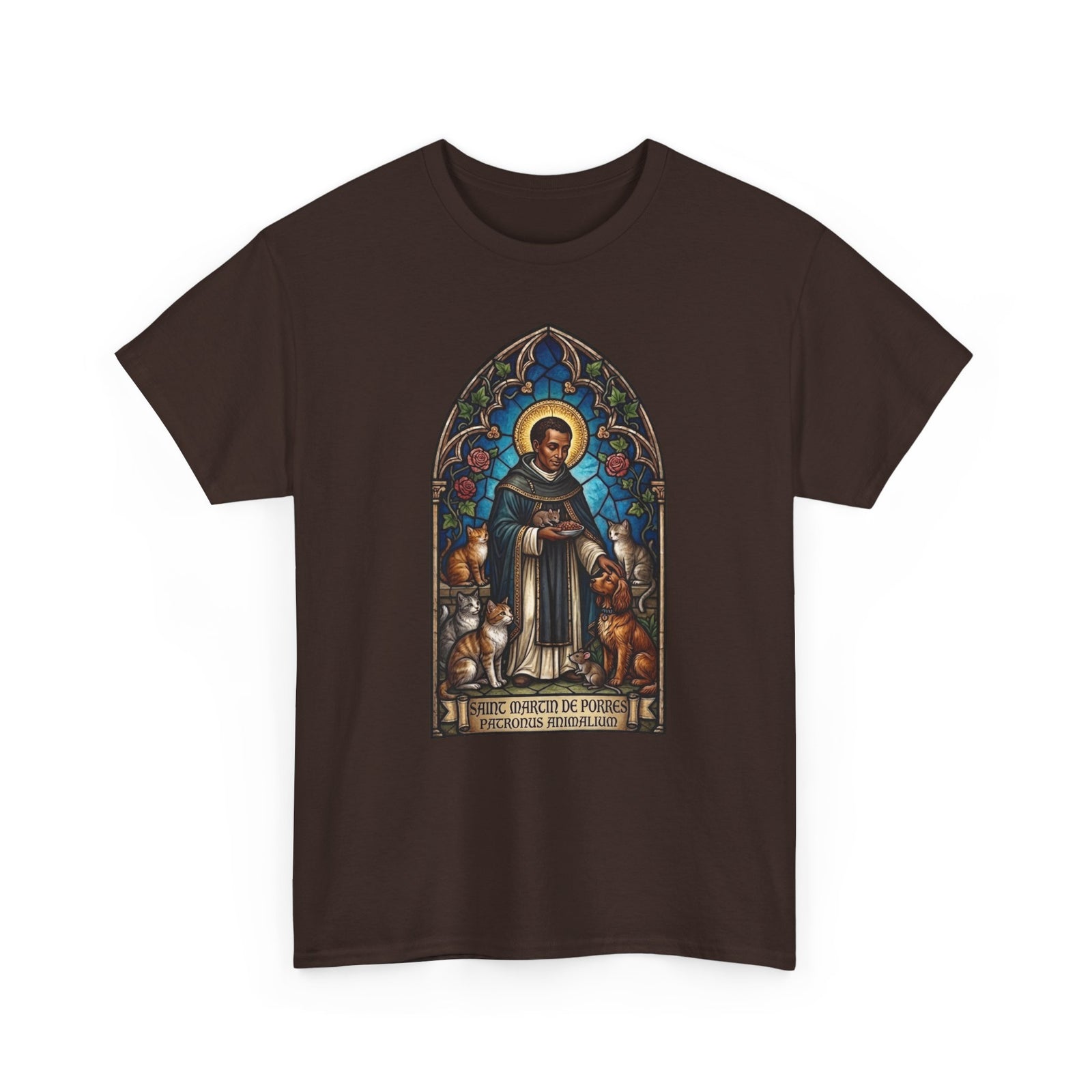 Saint Martin de Porres Cat Lovers T-Shirt — Patron of Animals Tee