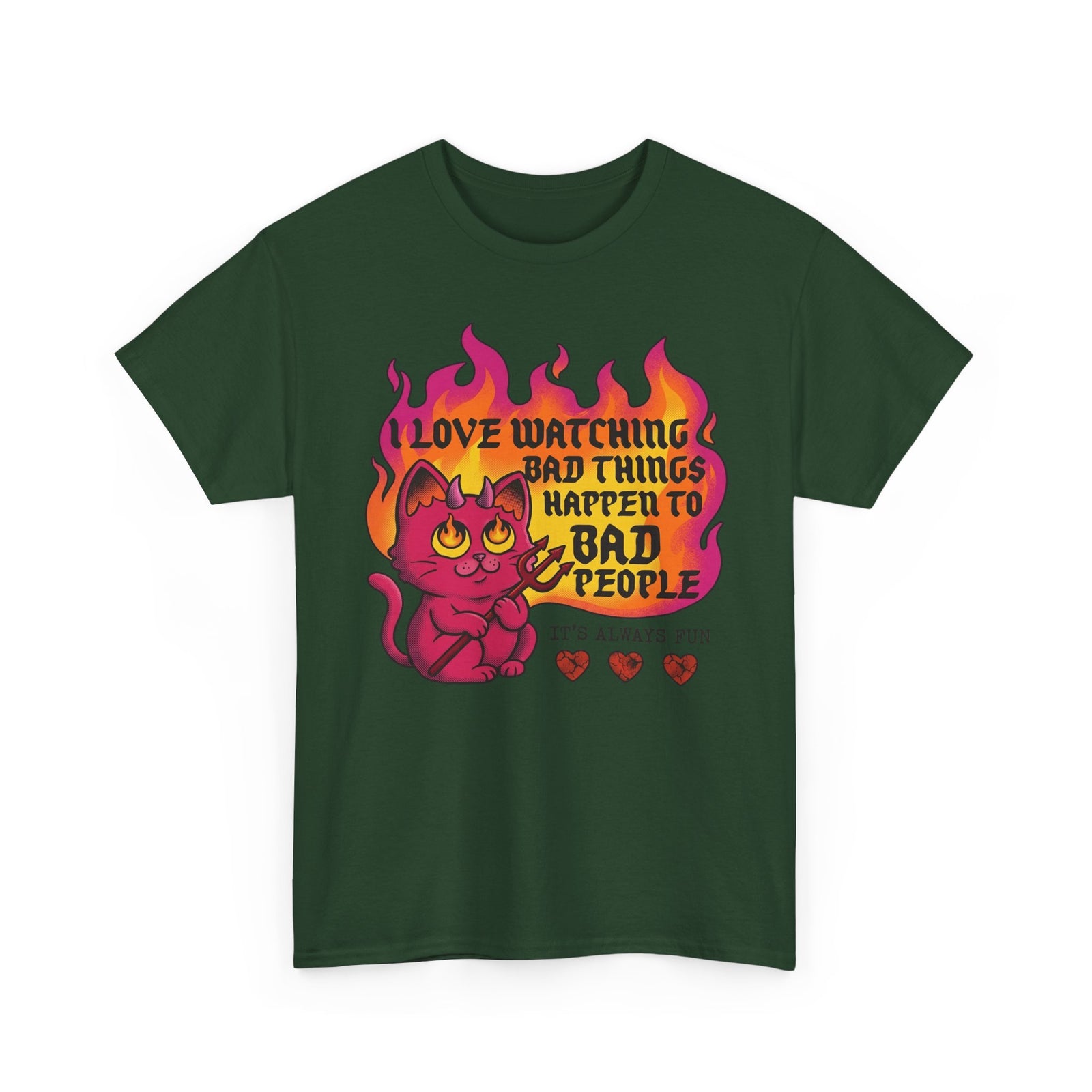 Evil Cat 'I Love Watching Bad Things' T-Shirt