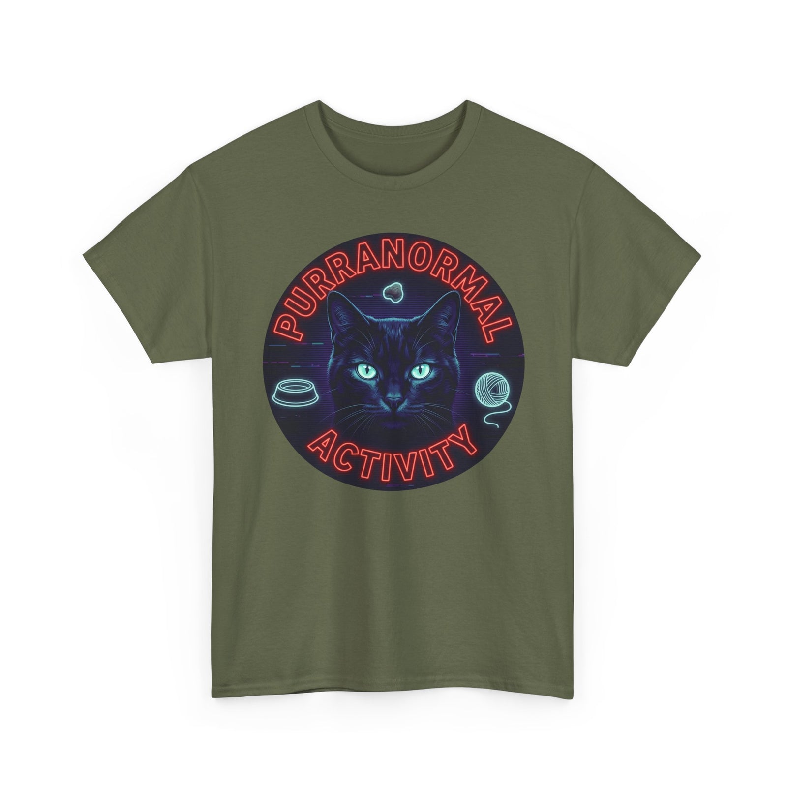 Purranormal Activity Cat T-Shirt — Neon Psychic Cat Tee