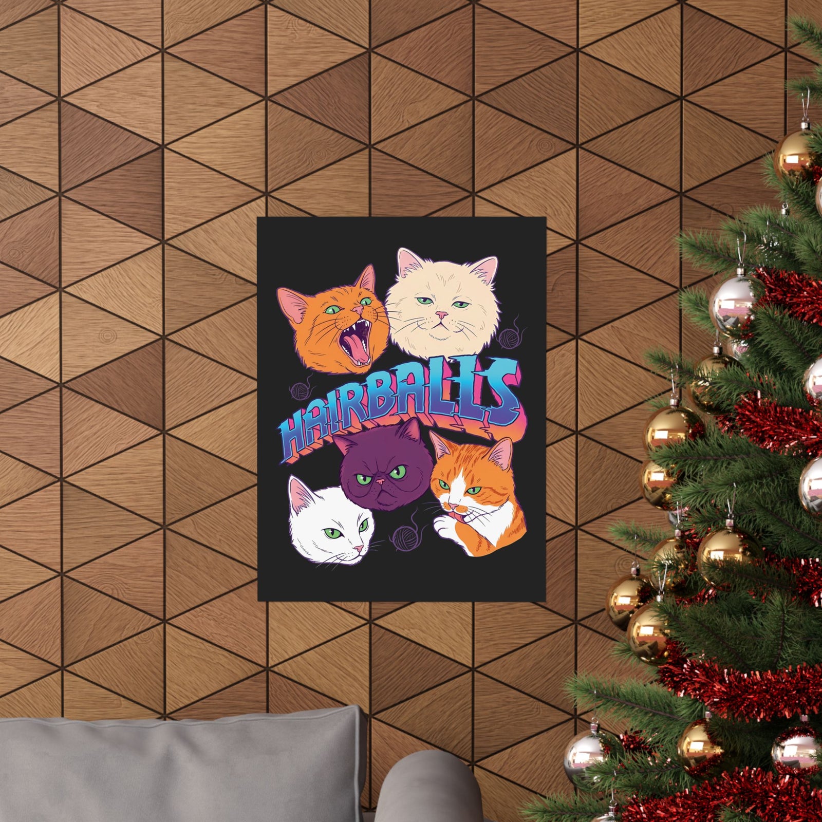 Cats Hairballs Poster — Funny Cat Lover Poster