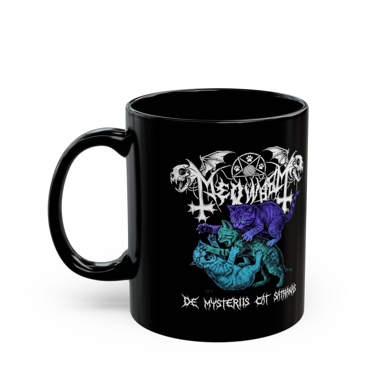 Meowmetal Cat Rock Black Mug