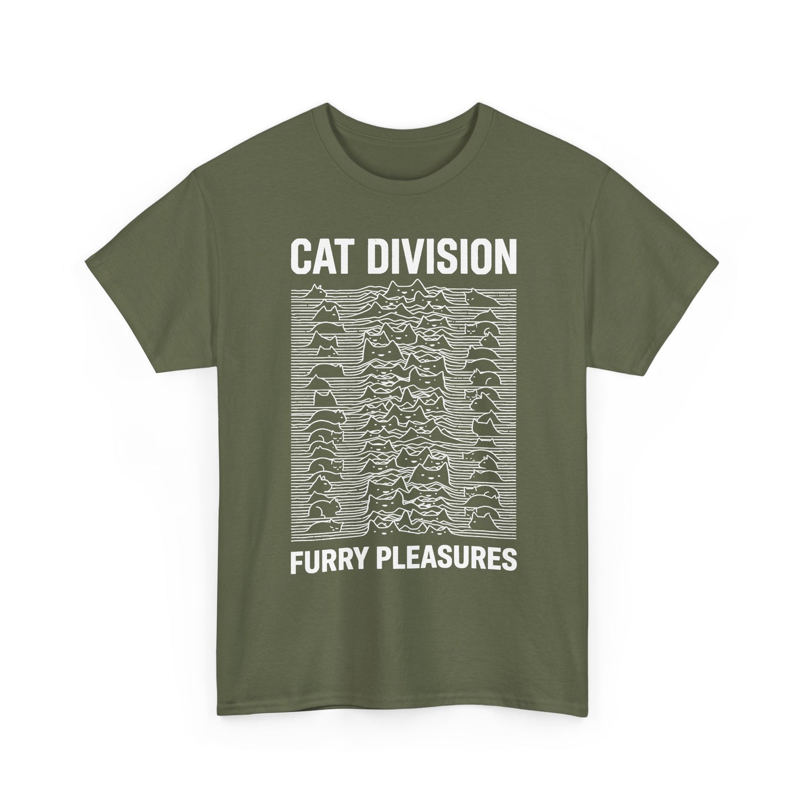Cat Division Tee — "Furry Pleasures" Graphic Cat Silhouette Shirt