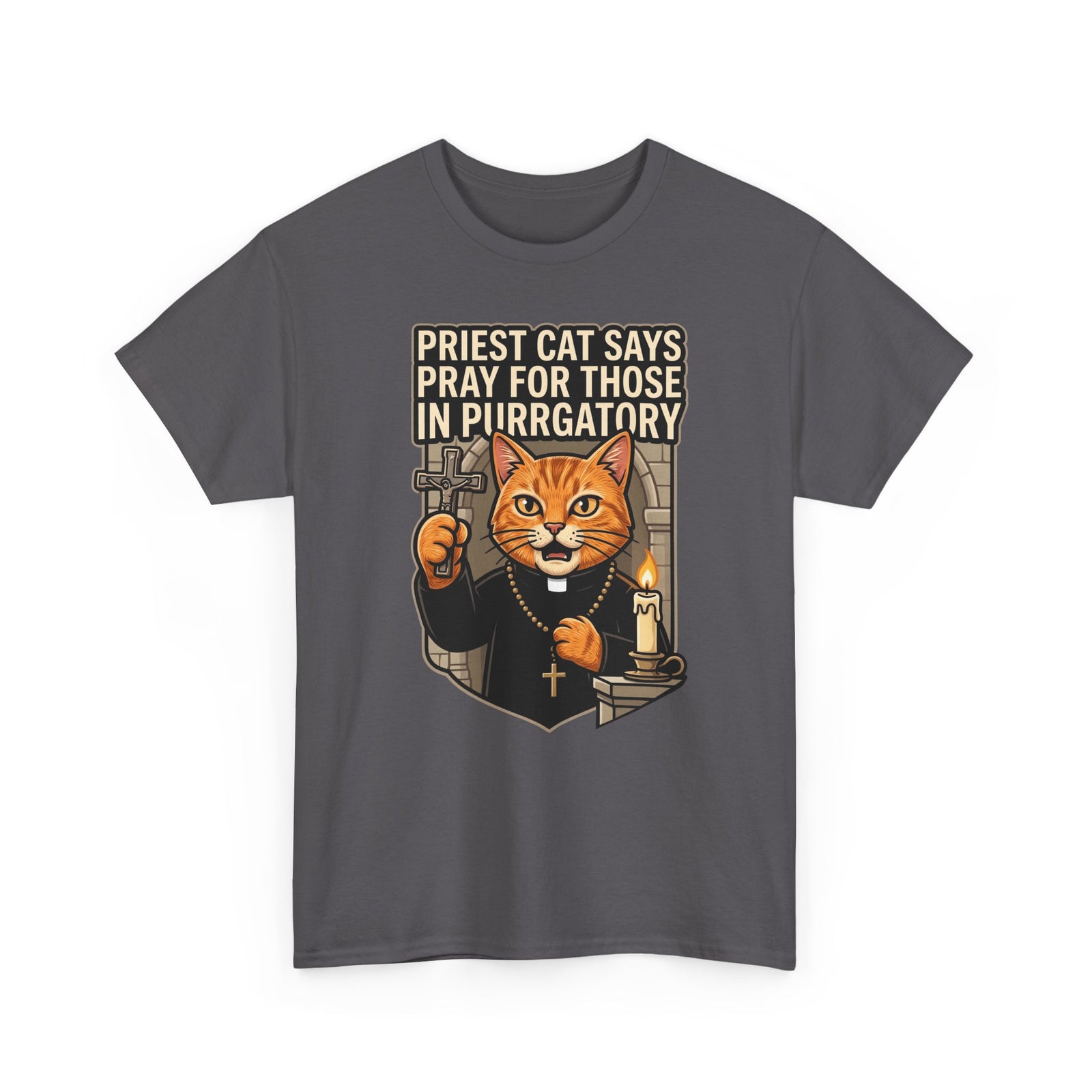 Priest Cat 'Pray For Those In Purratory' T-Shirt