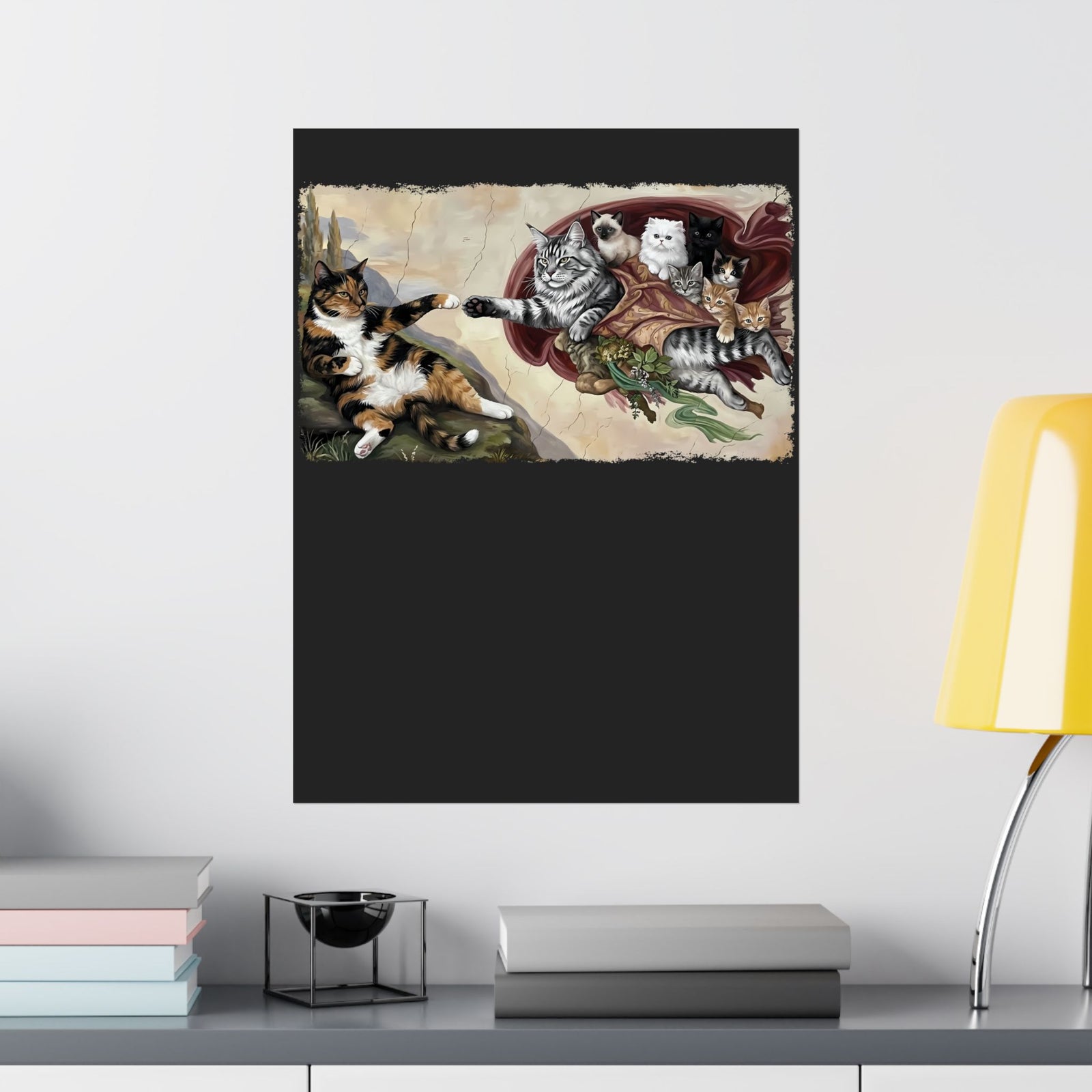 The Creation of Adam Cats Poster