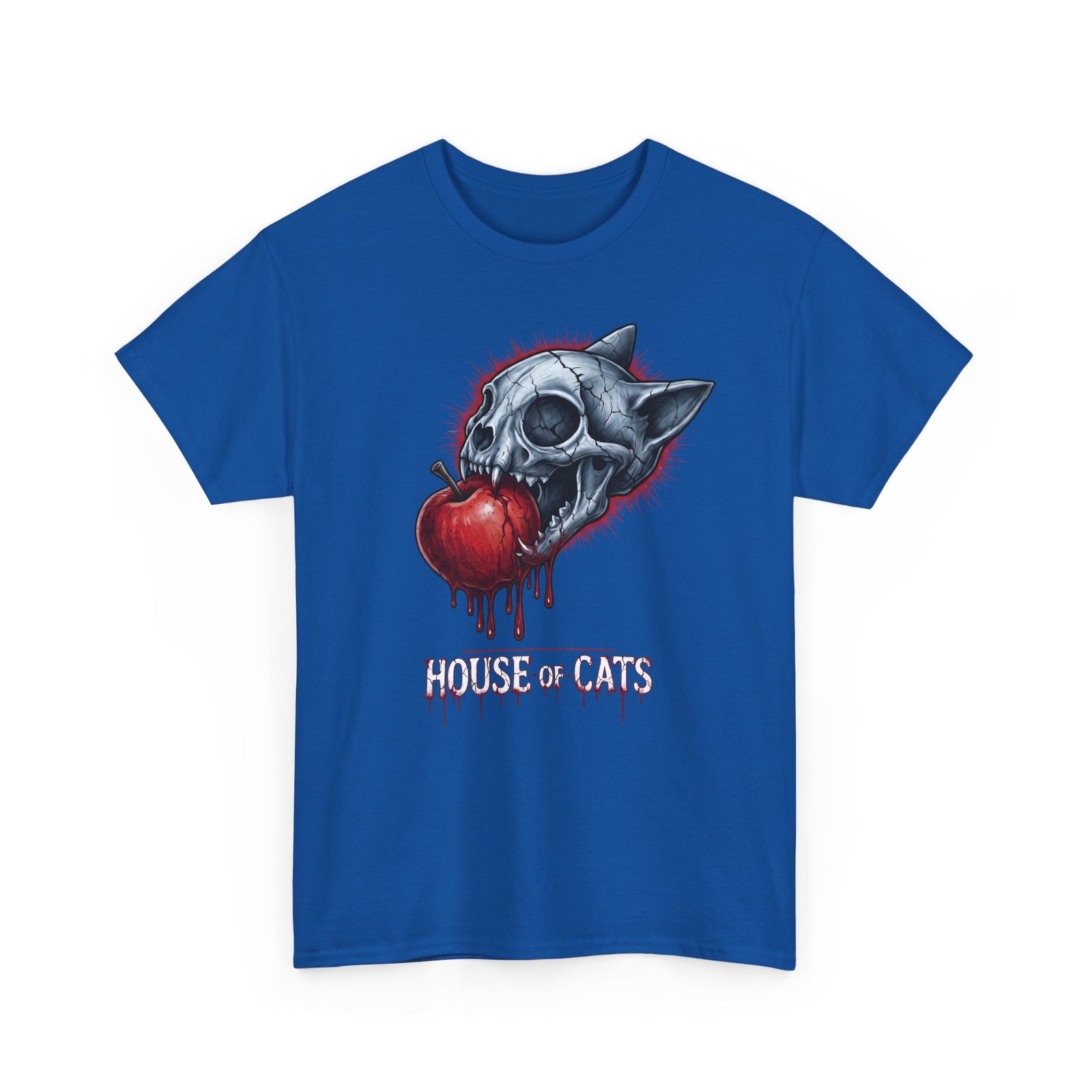 House Of Cats T-Shirt — Gothic Cat Skull Dripping Apple Tee