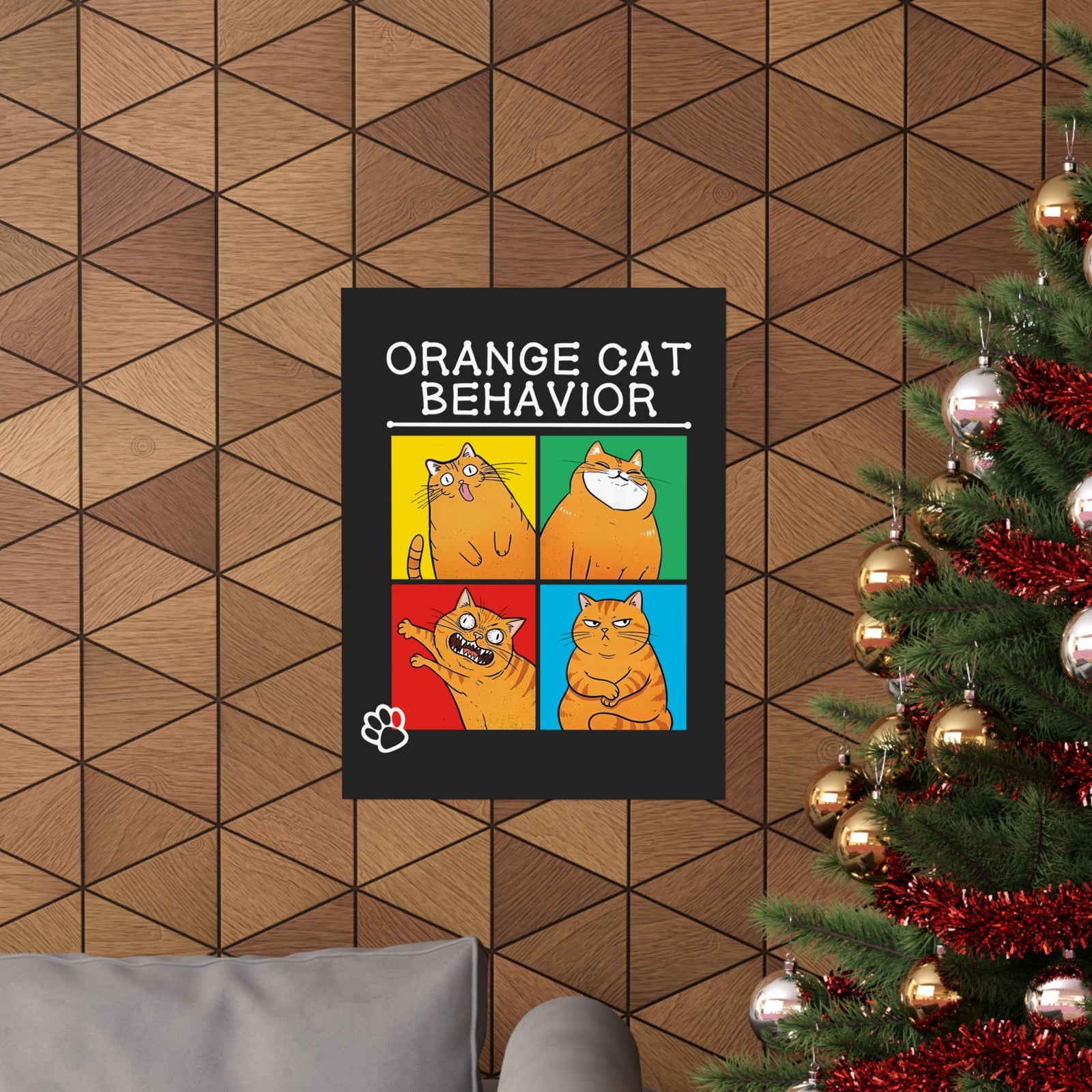 Orange Cat Behavior Poster Funny Cat Lover Poster