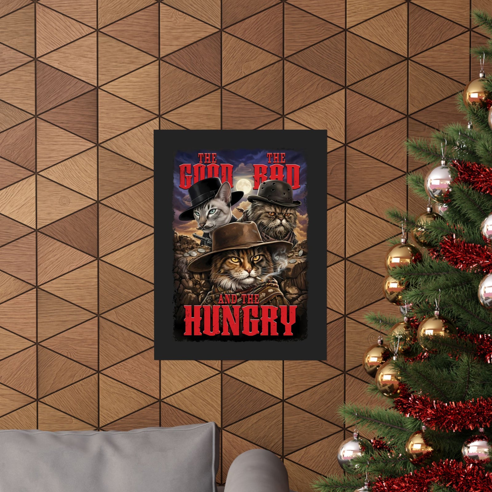 The Good The Bad The Hungry — Cat Parody Poster