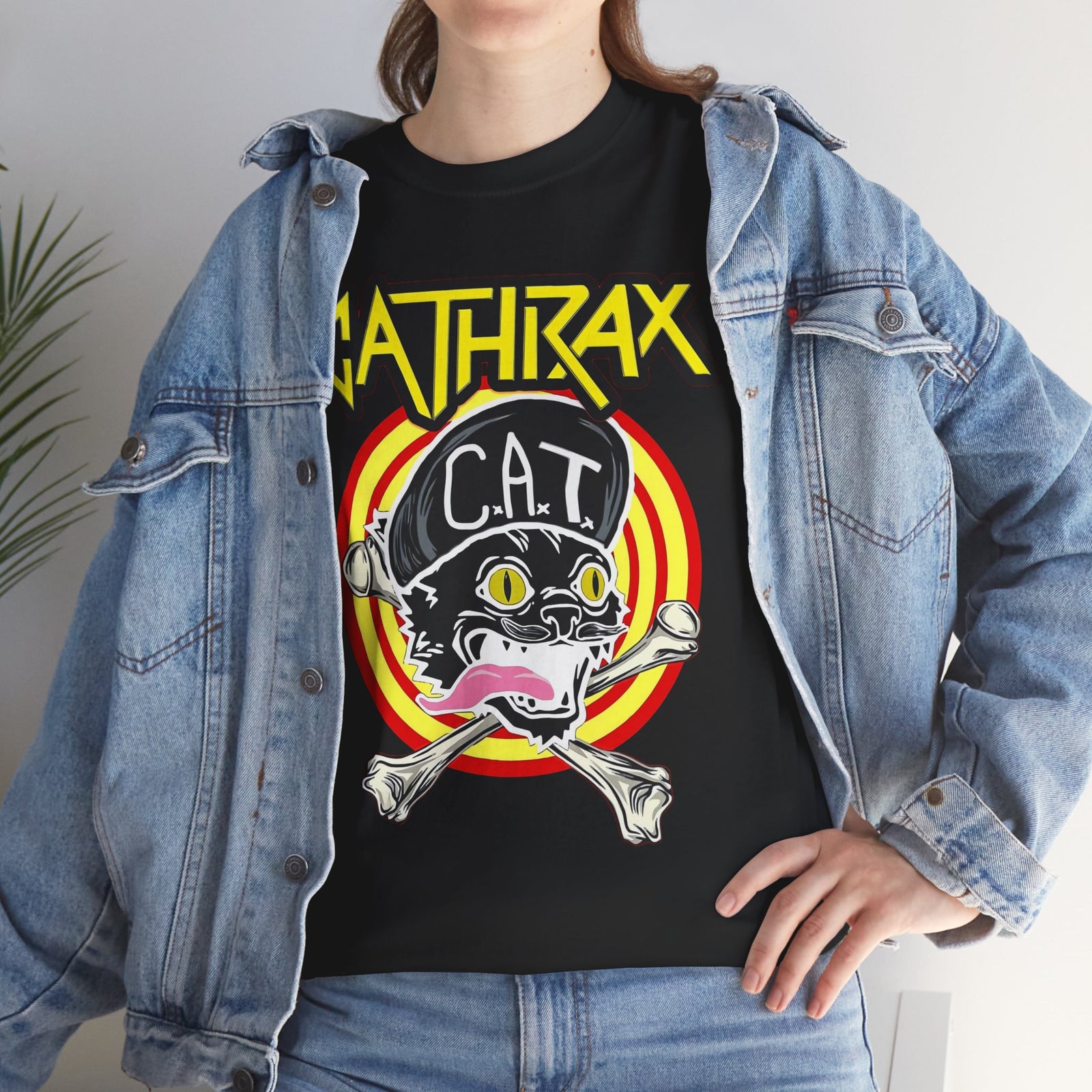 Cathrax Parody Cat T-Shirt — Heavy Metal Band Cat Graphic Tee