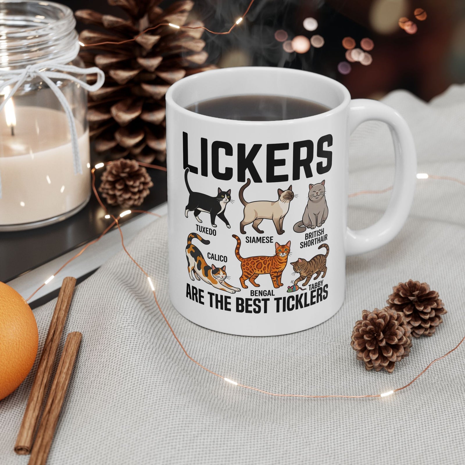Cats Lickers Ceramic Mug Funny Cat Lover Mug
