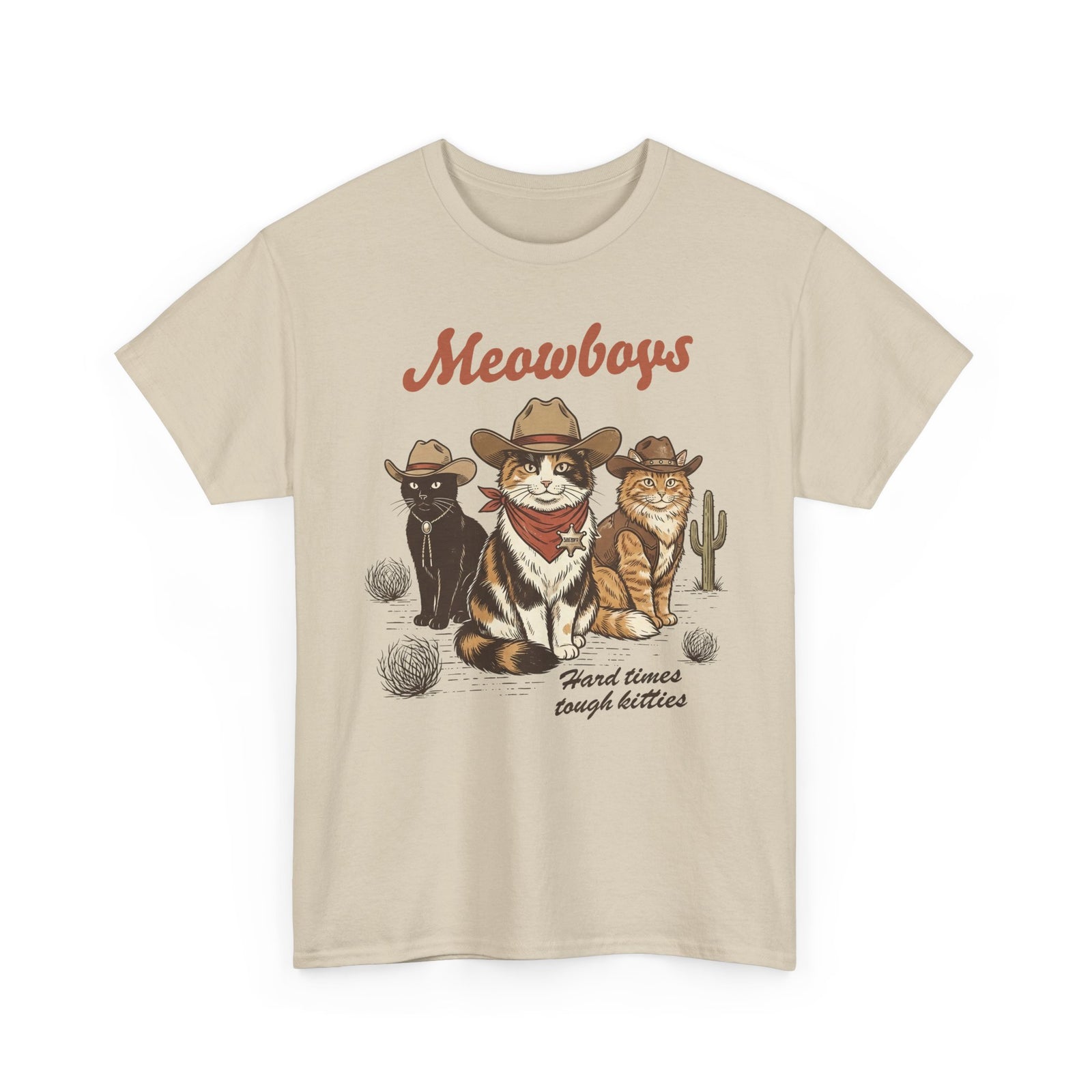 Meowboys Cat Cowboy T-Shirt — Funny Western Cat Tee for Cat Lovers